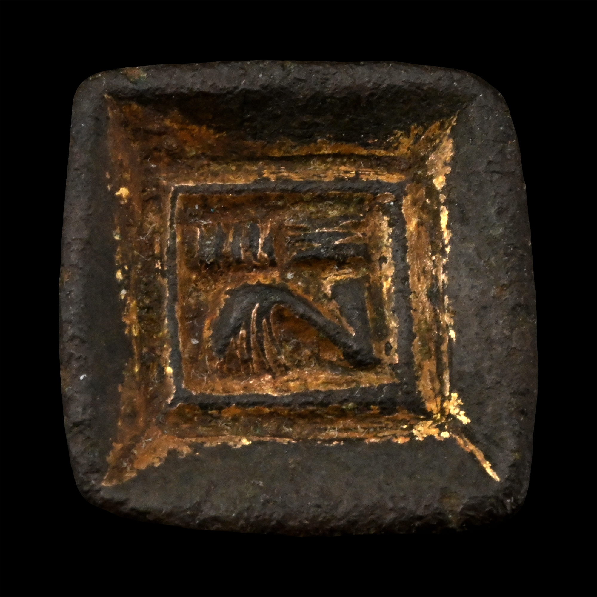 Saxon Gilt Bronze Chip-Carved Belt Mount