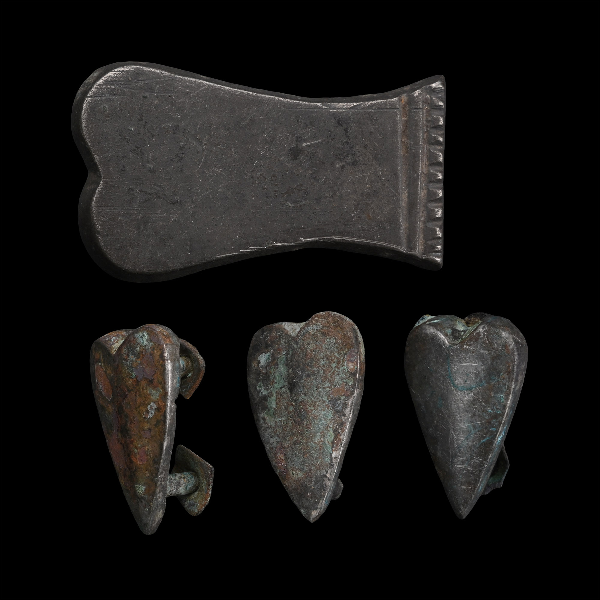 Byzantine Silver Belt Mount and Strap End Set