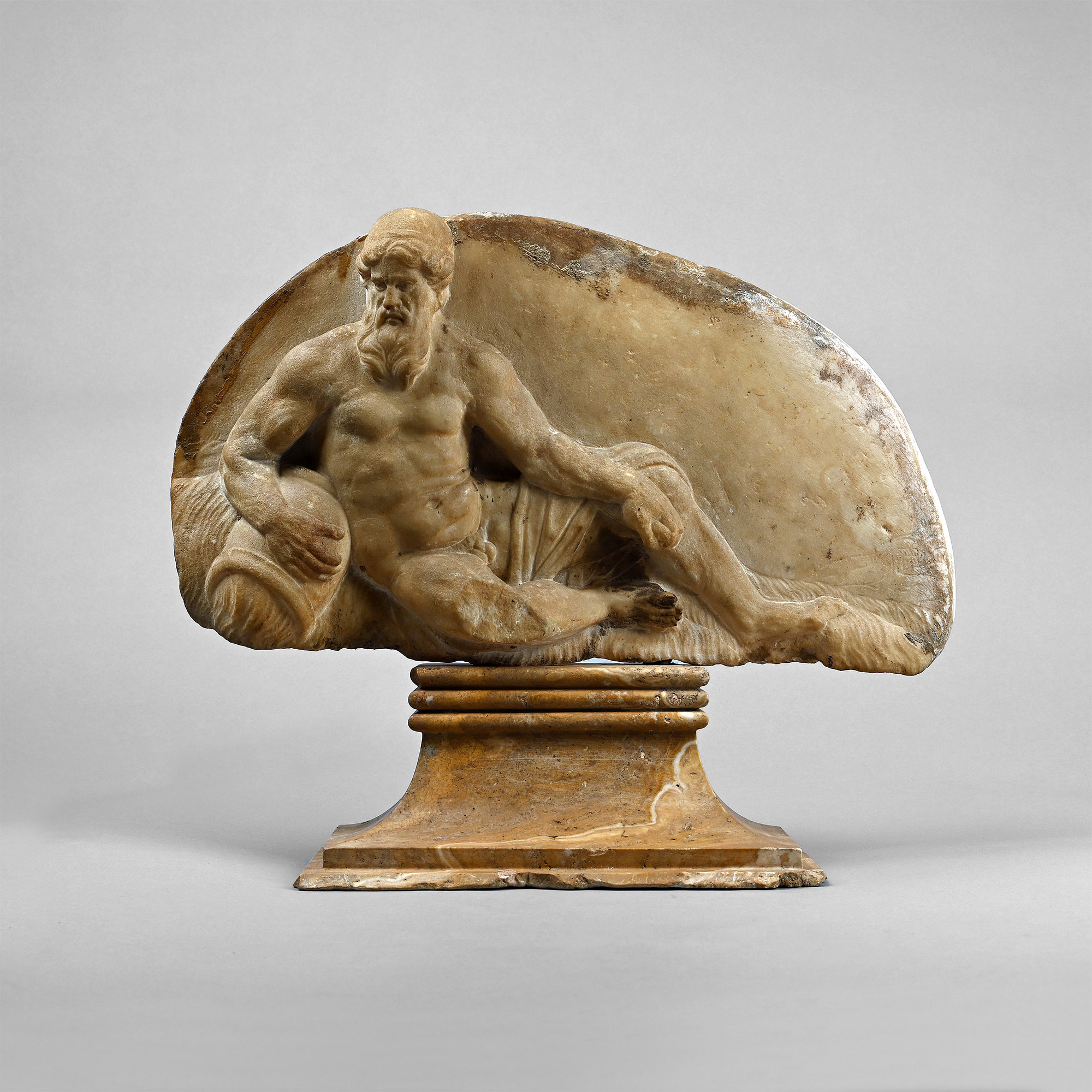 Baroque Period Marble Frieze Depicting a River God