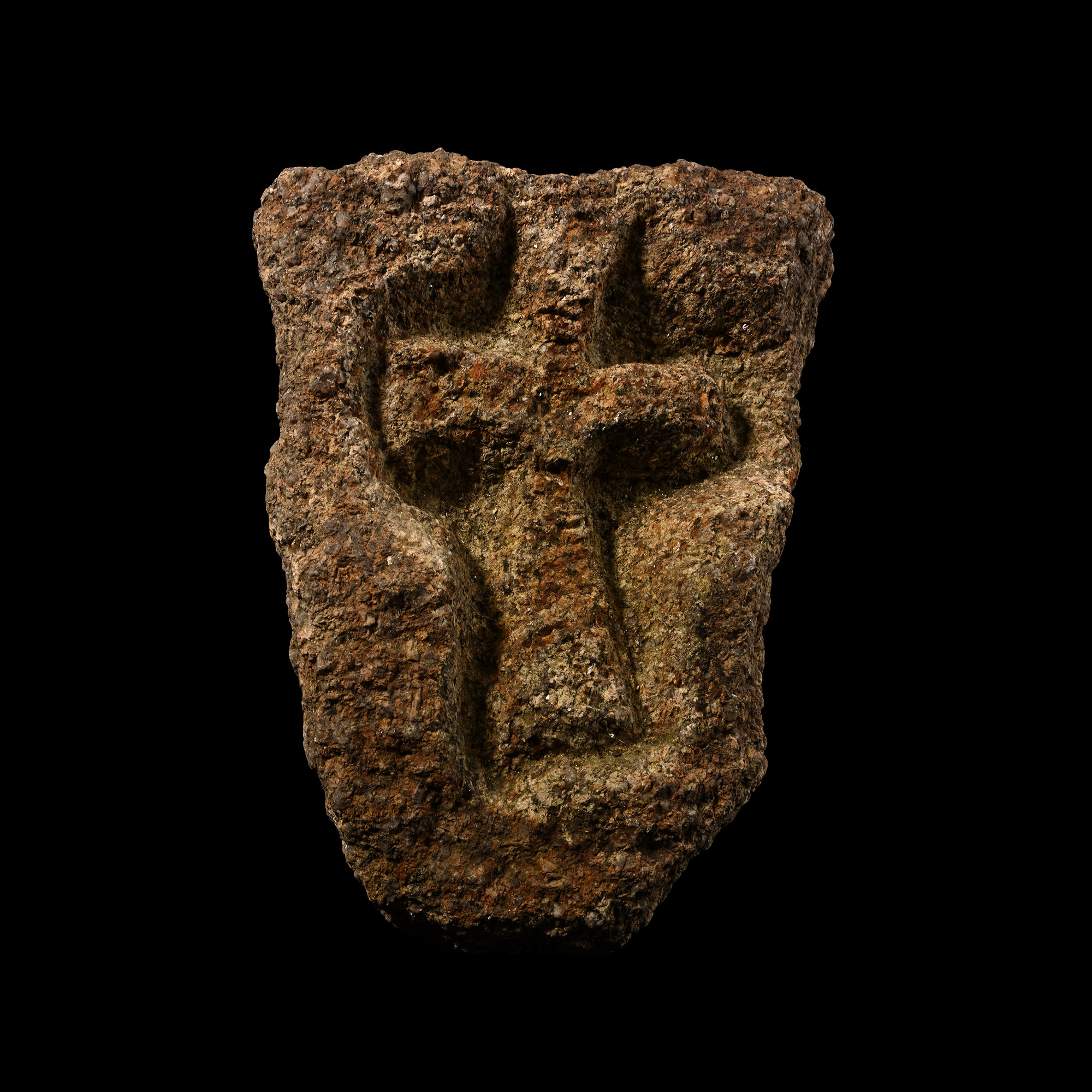 Medieval Pilgrim's Waymark Stone with Cross