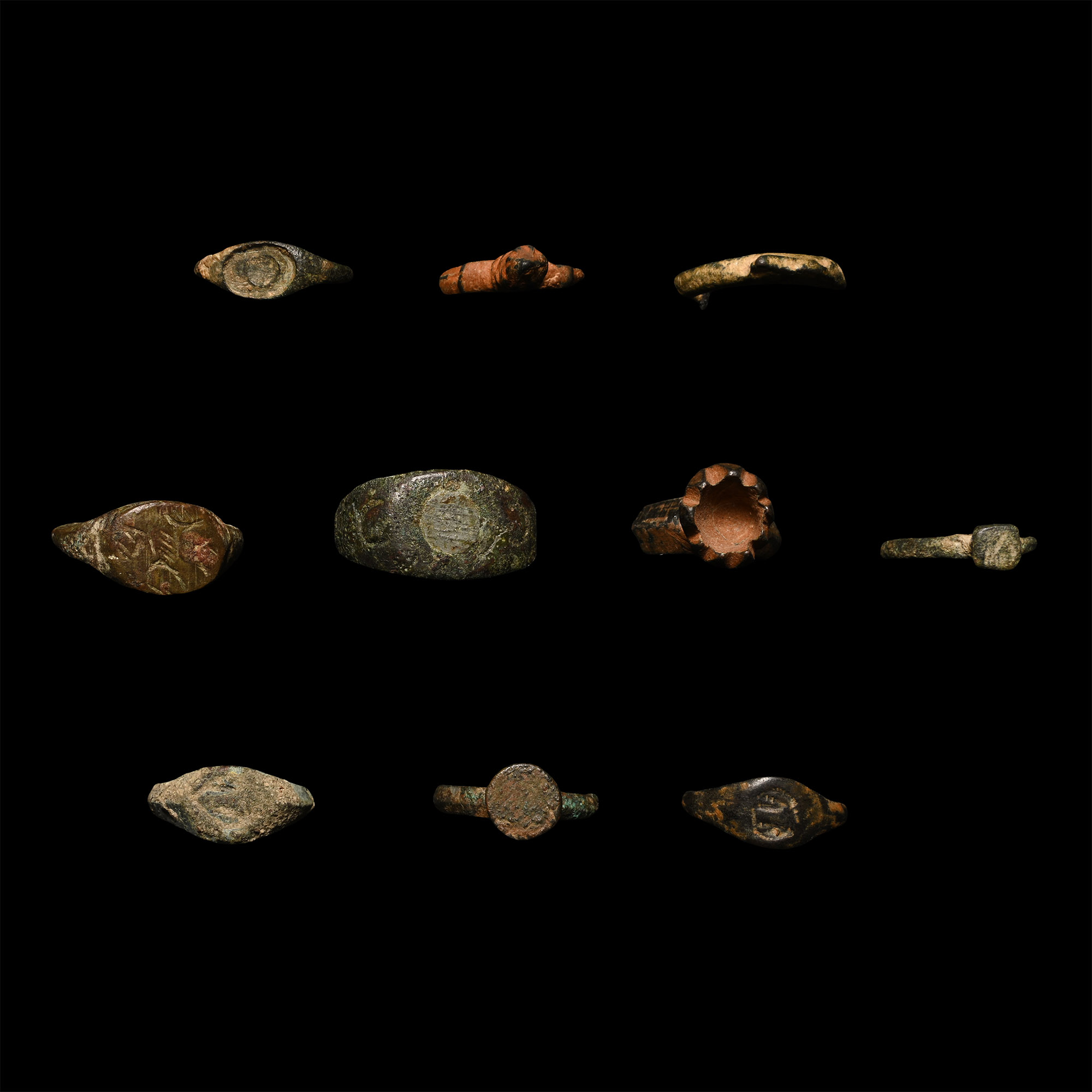 Roman to Byzantine Bronze Ring Group