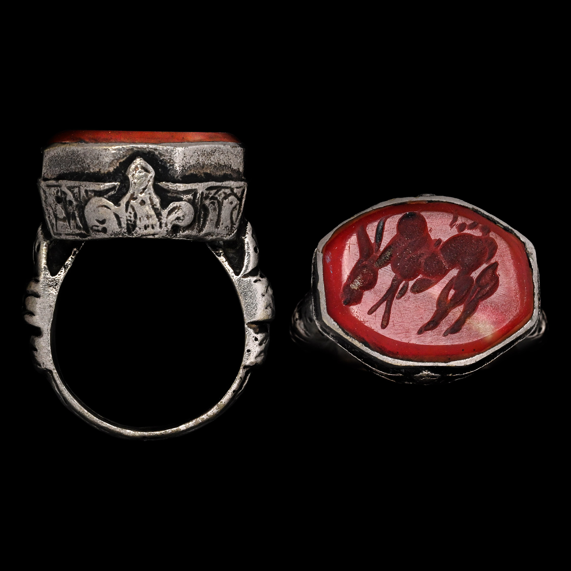 Sasanian Style Silver-Plated Ring