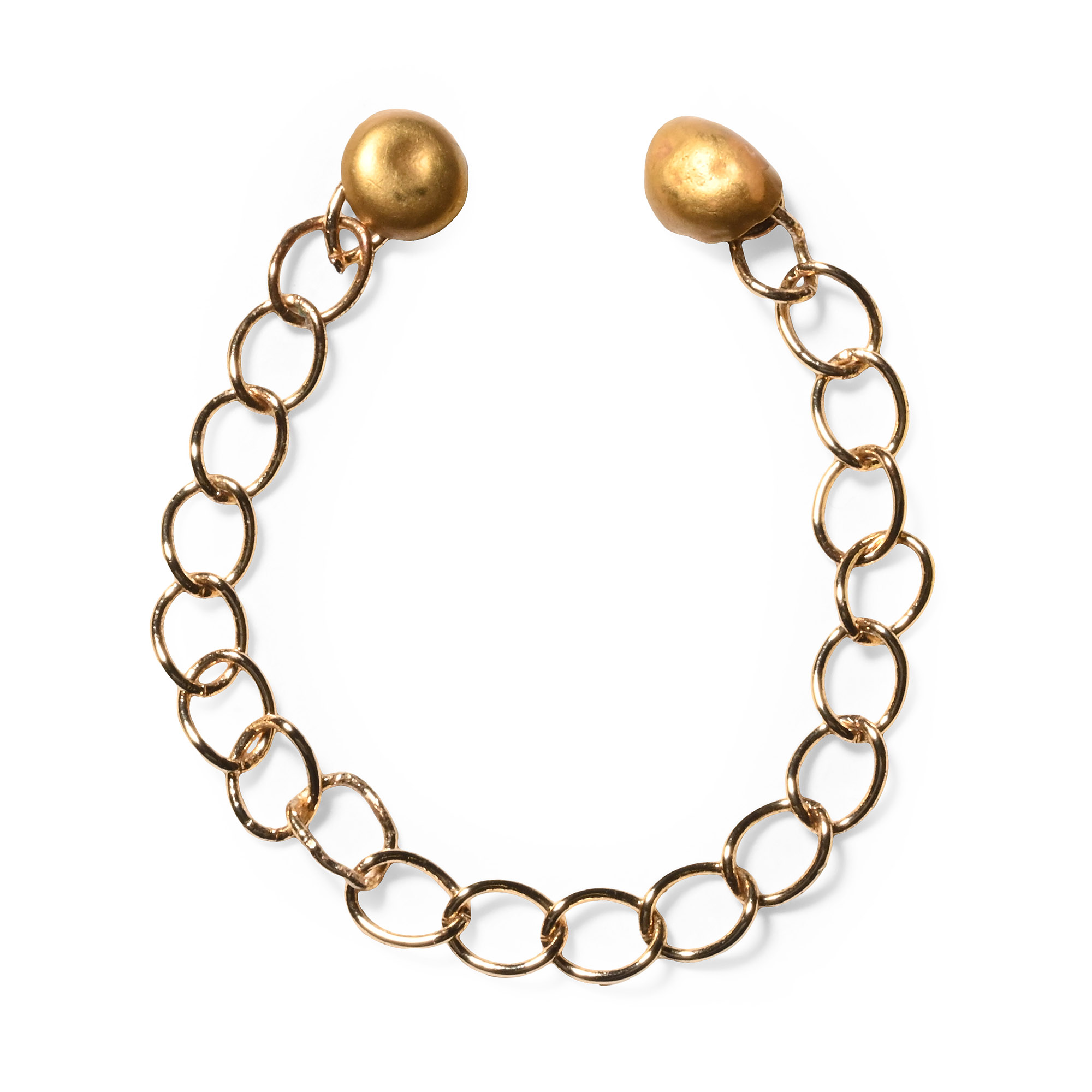 Eastern Roman Gold Pendant Bead Pair on Chain