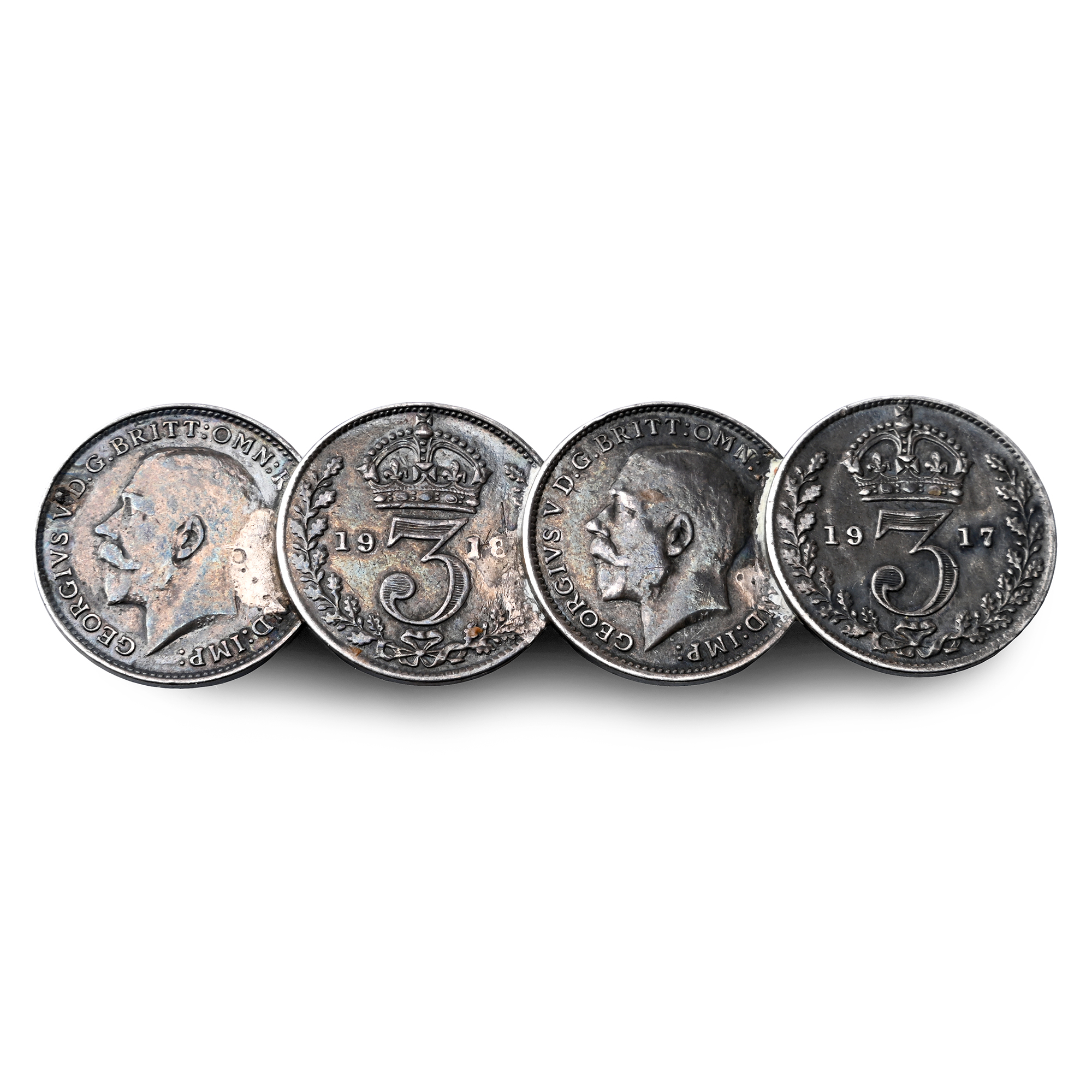 George V Silver Coin Pin Brooch