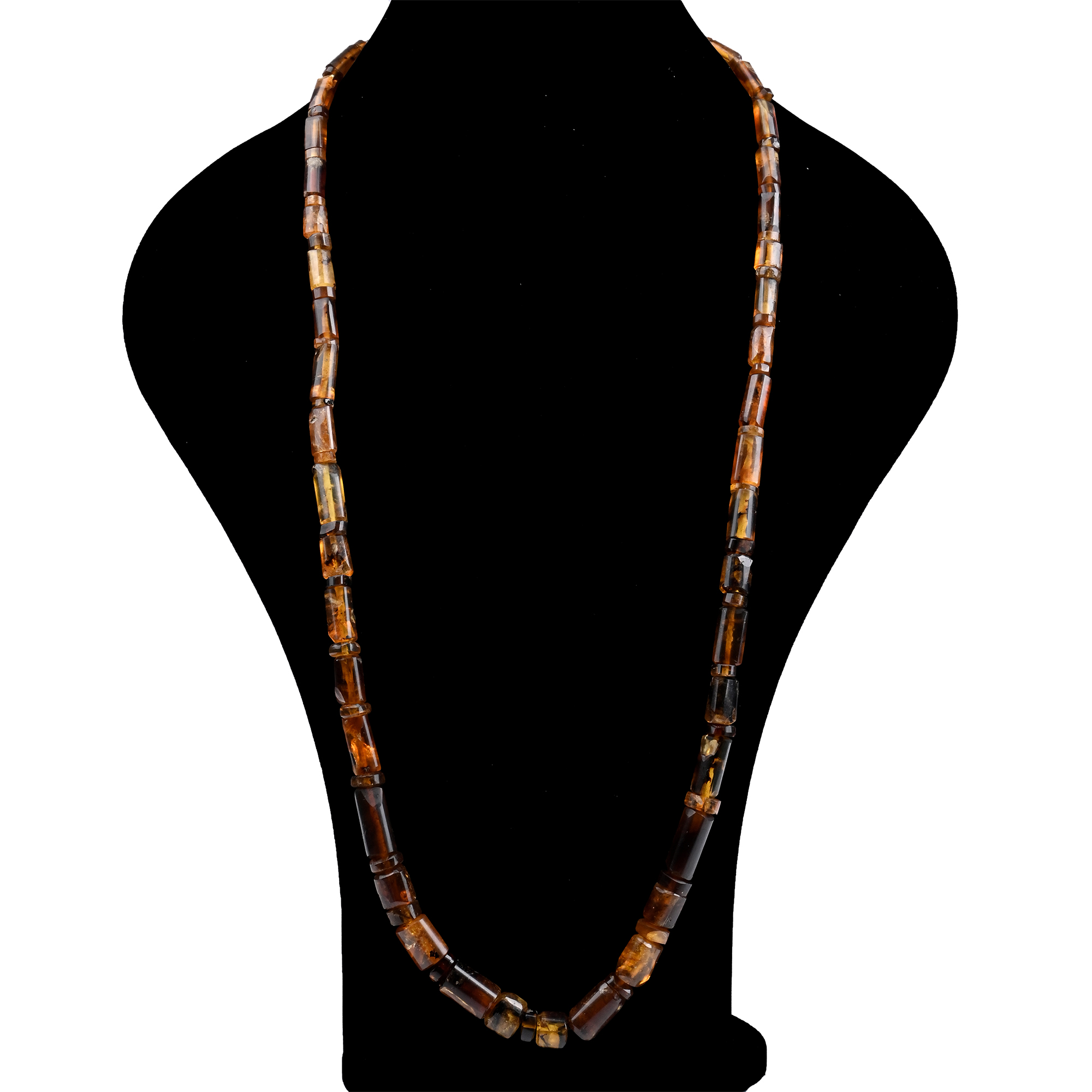 Mizoram Burmese Amber Bead Necklace with Natural Inclusions