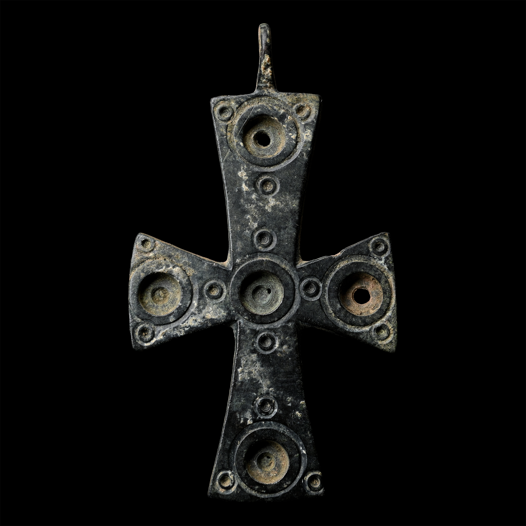 Byzantine Bronze Pectoral Cross Pendant