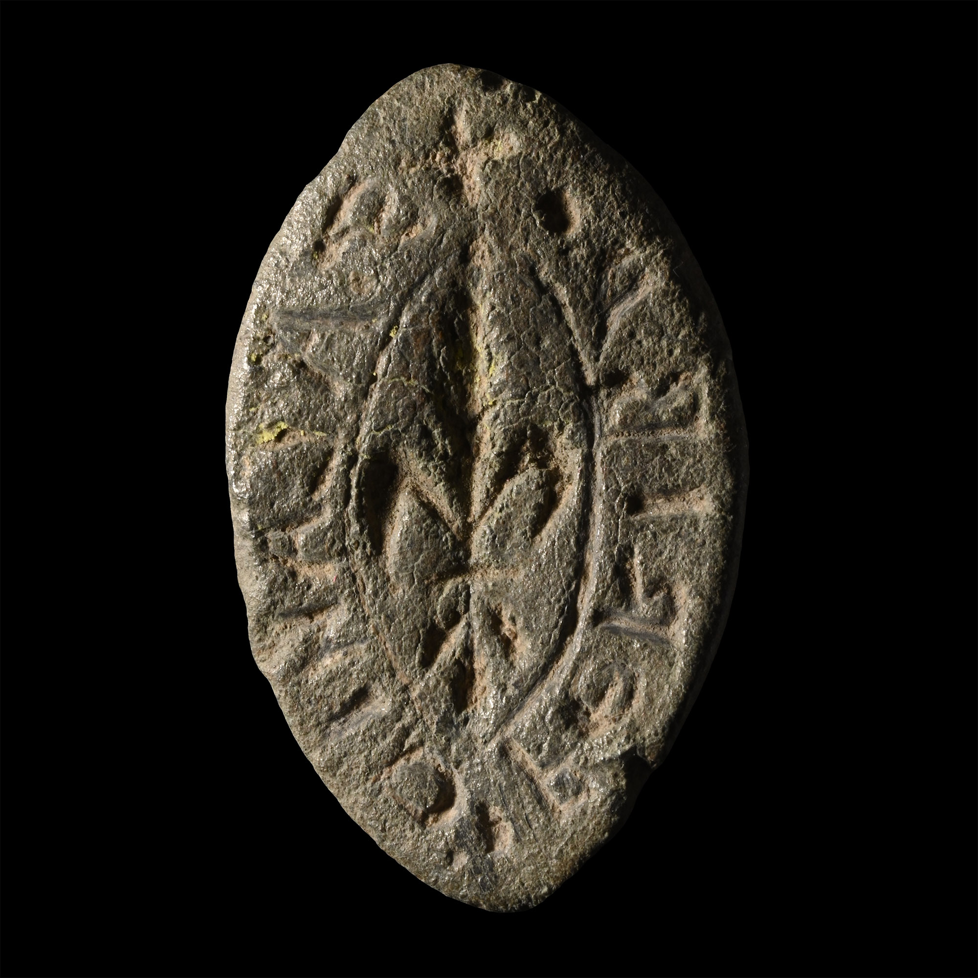 Medieval Lead Vesica-Shaped Personal Seal Matrix