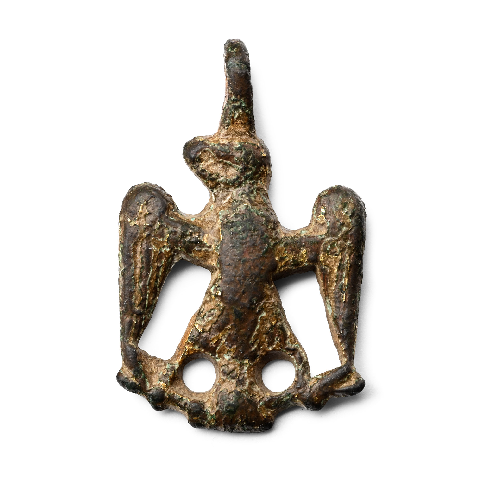 Medieval Knight's Eagle Gilt Bronze Heraldic Horse Harness Pendant