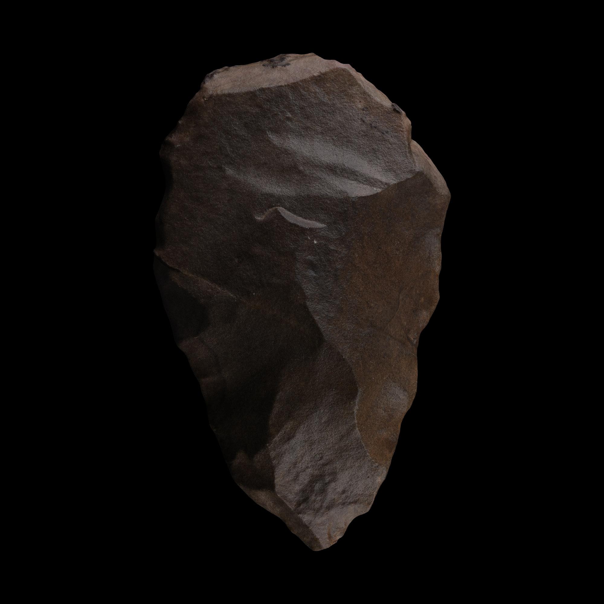 Large Stone Age Quartzite Pointed Handaxe Made by Homo Erectus