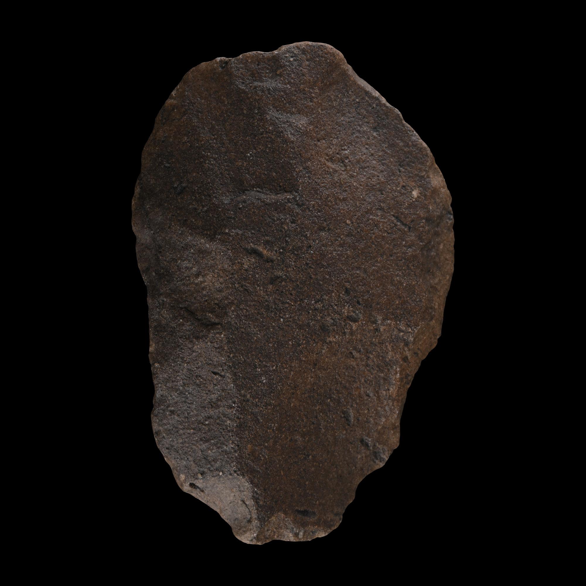 Acheulean Stone Age Dark Red Quartzite Handaxe Made by Homo Erectus