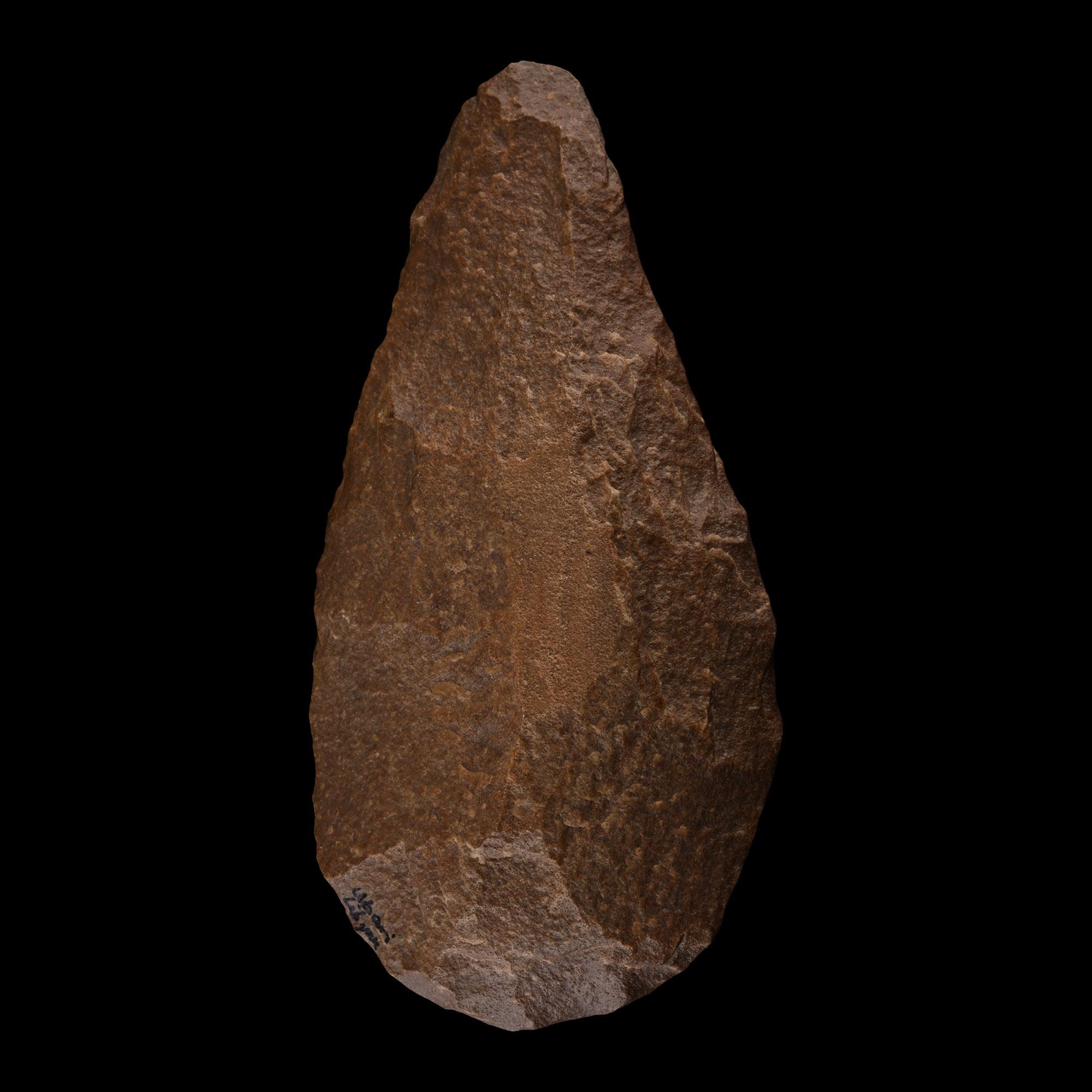 Superb Large Acheulean Stone Age Dark Red Quartzite Lanceolate Handaxe Made by Homo Erectus