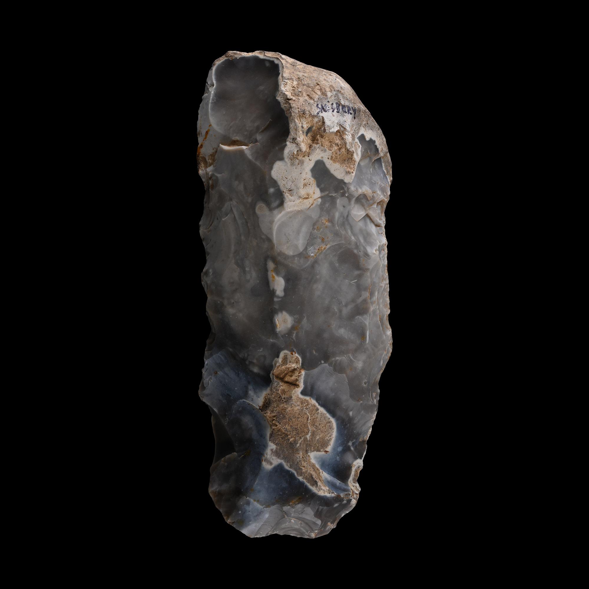 Stone Age Knapped Flint Adze with Blue-Grey Patina