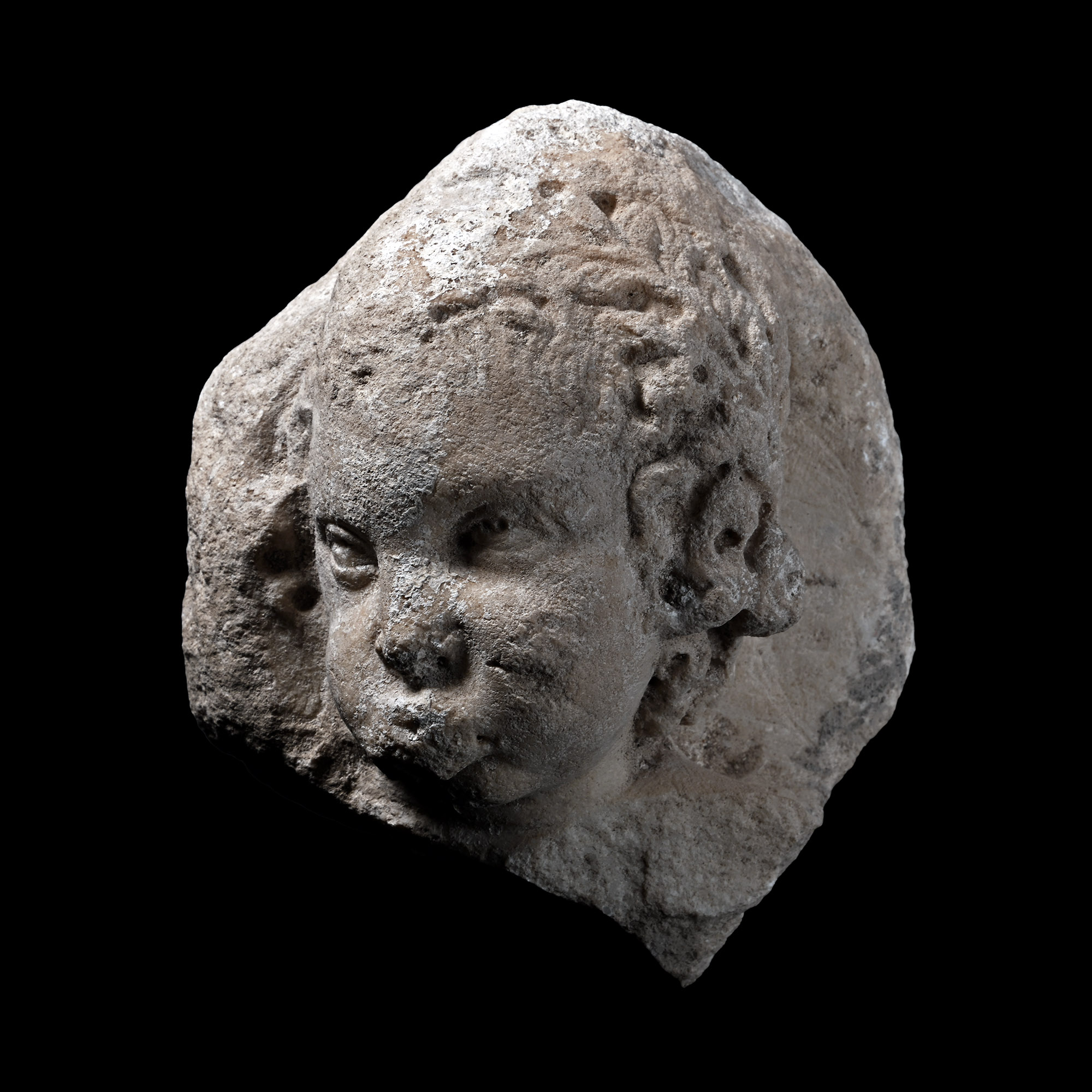 Roman Marble Head of a Putto