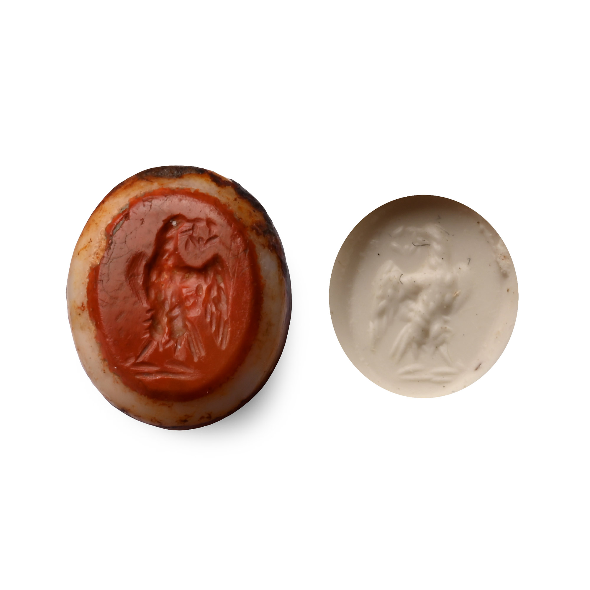 Roman Banded Agate Gemstone with Eagle