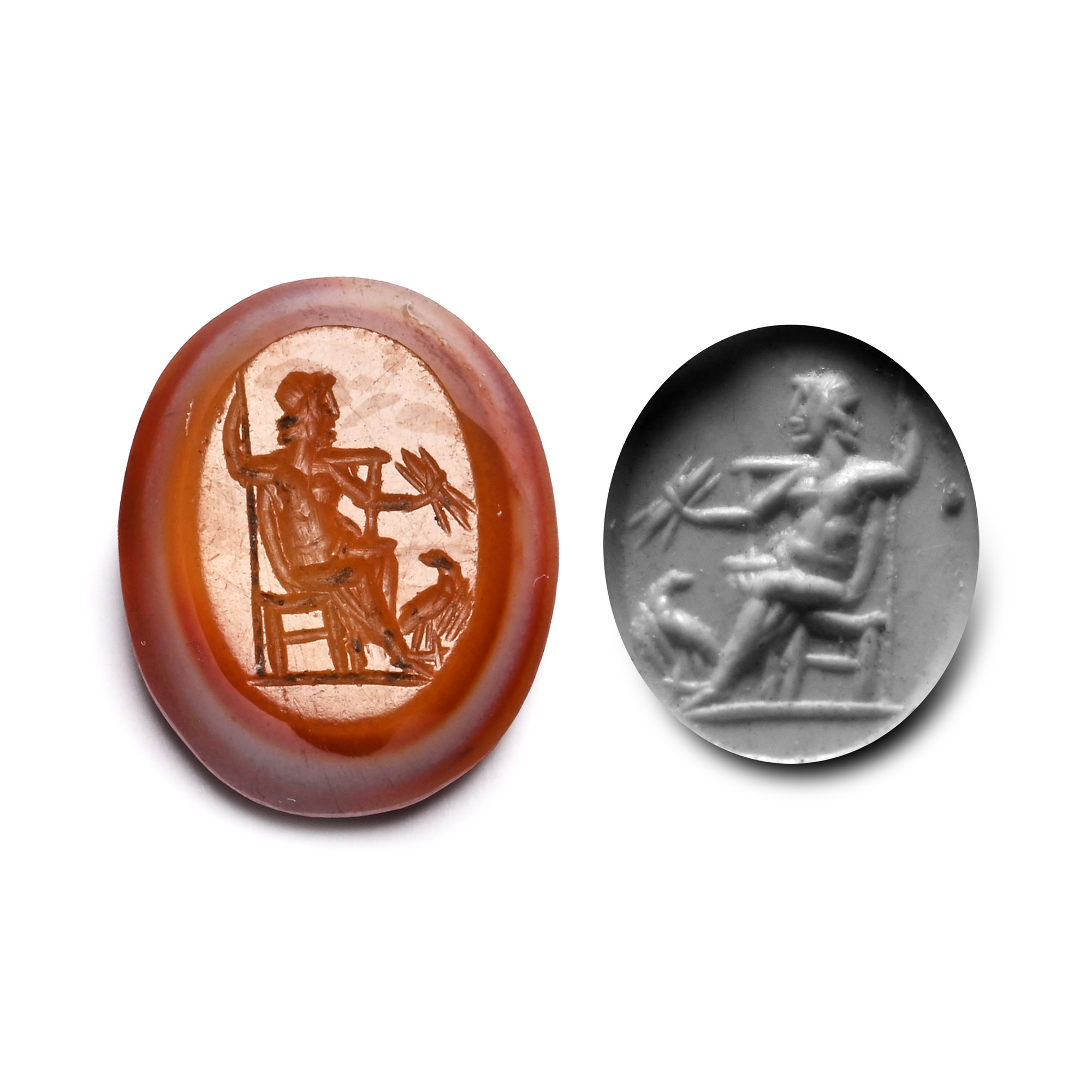 Roman Banded Agate Gemstone with Jupiter Seated