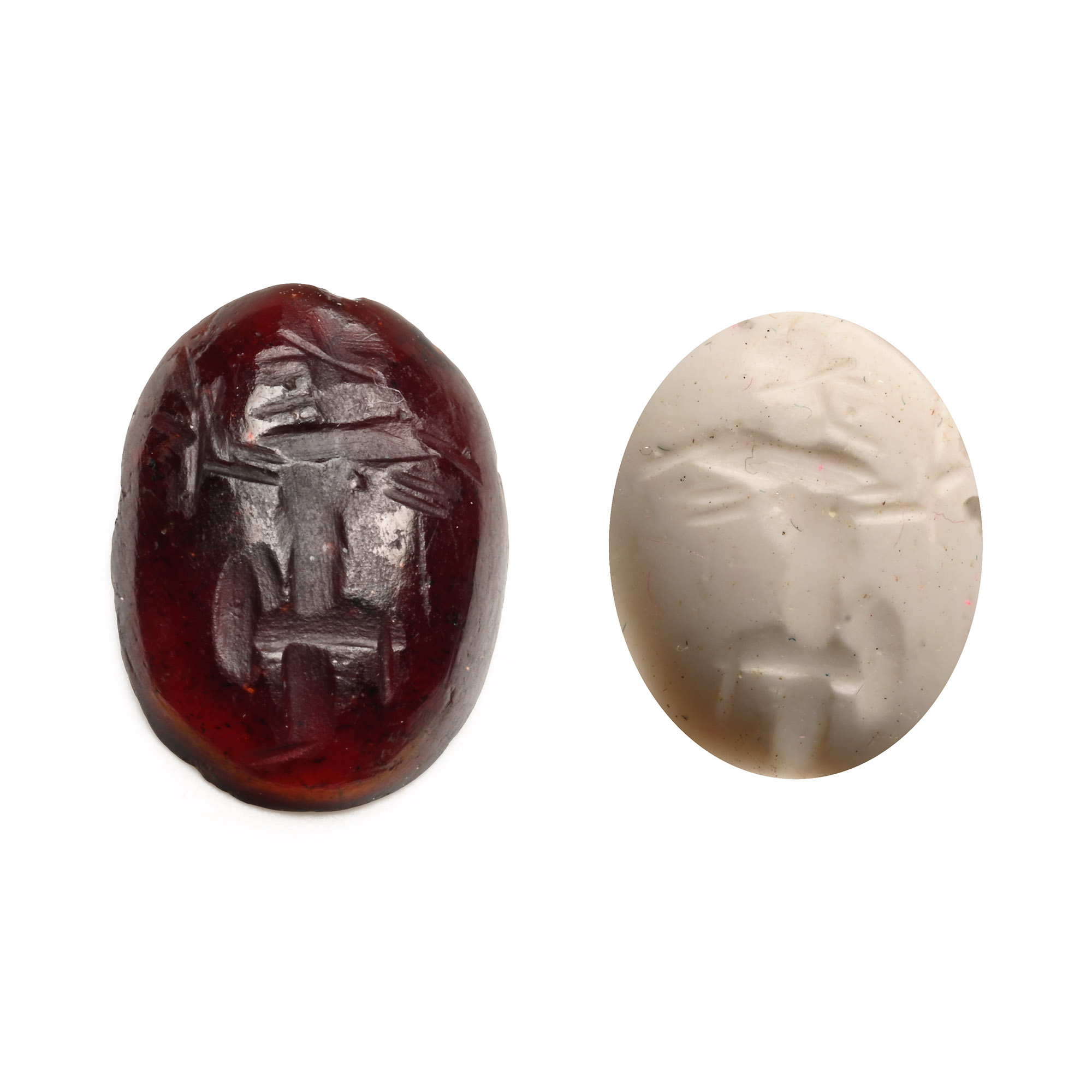 Roman Glass Gem with Hercules