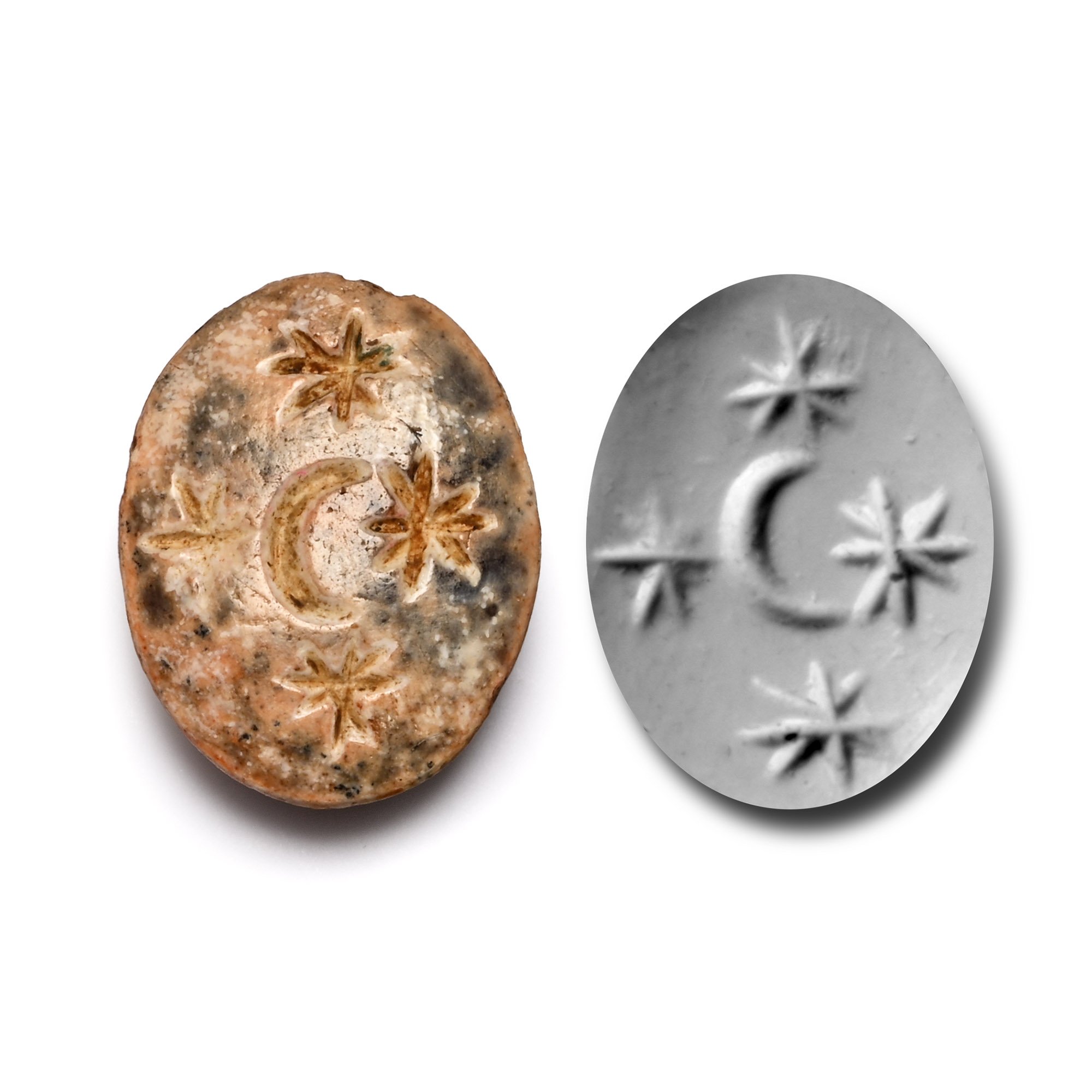 Roman Agate Gemstone with Moon
