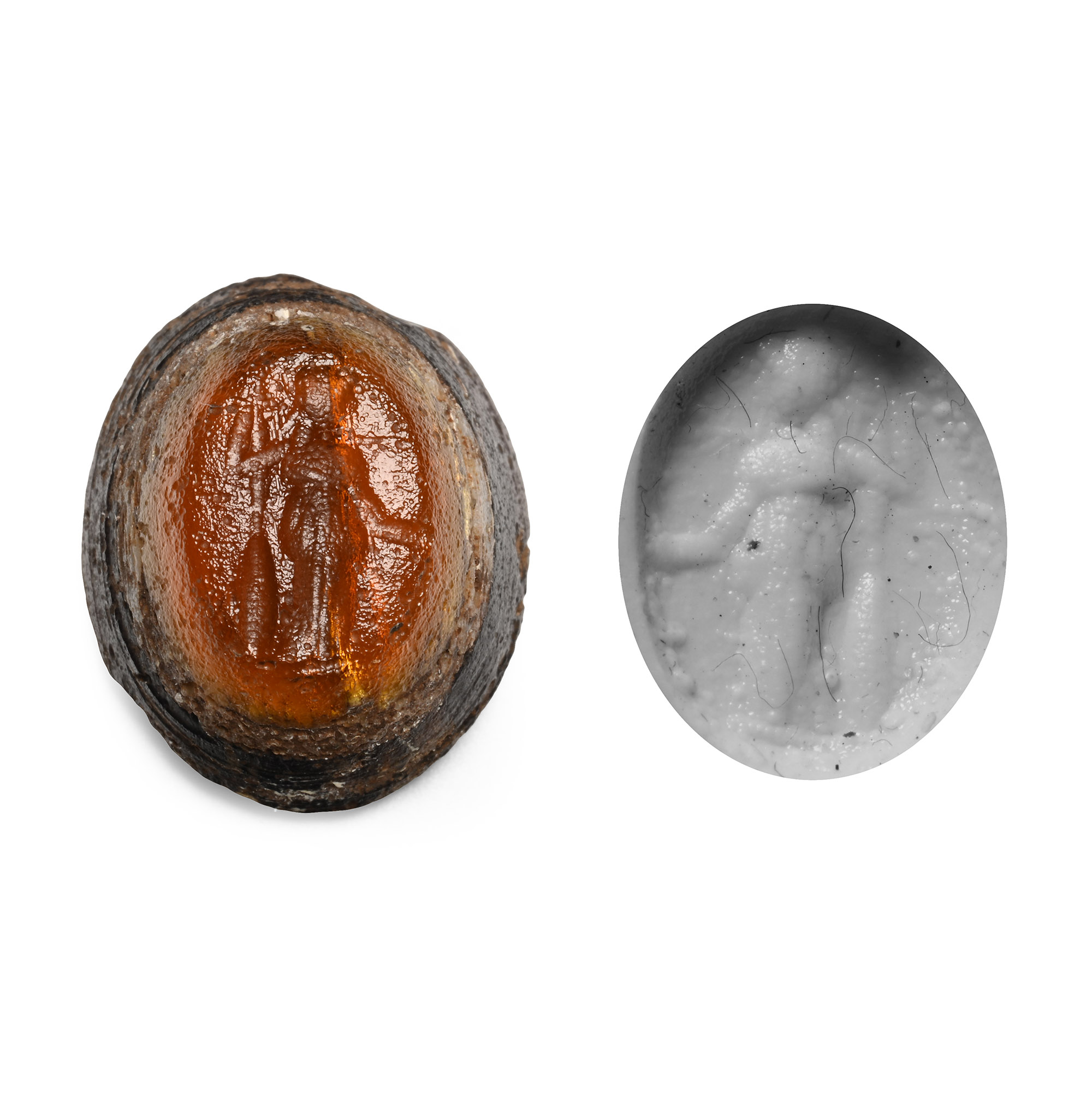 Roman Glass Gem with Minerva