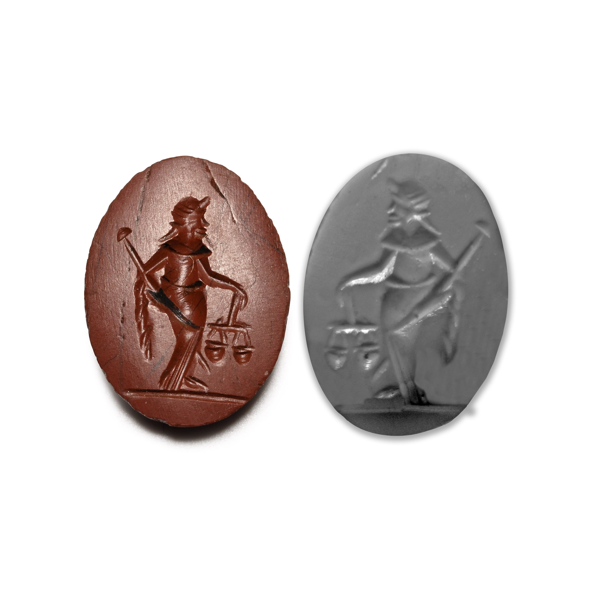 Roman Red Jasper Gemstone with the God Mercury