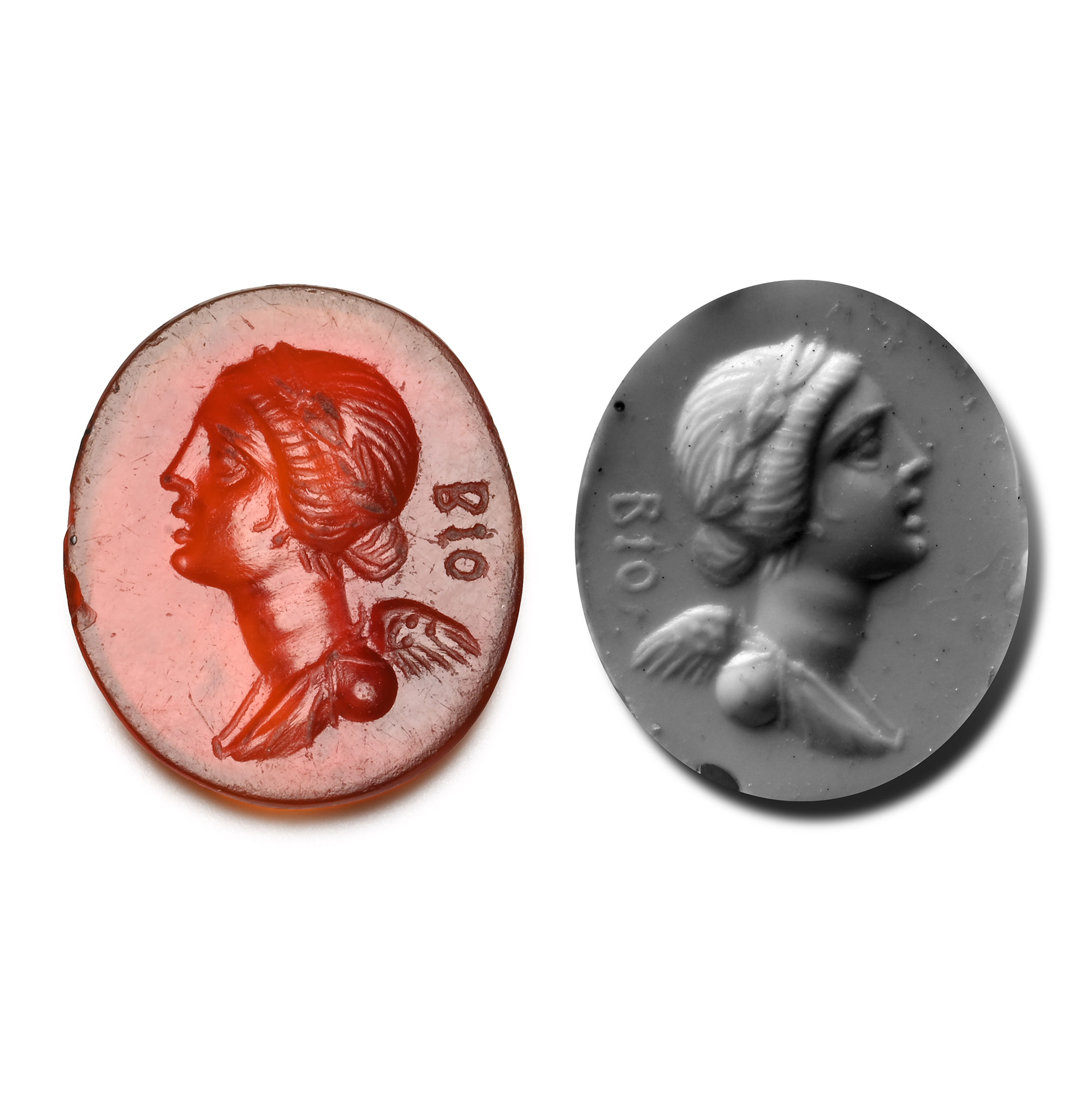 Roman Carnelian Gemstone with Portrait of Goddess Ebe