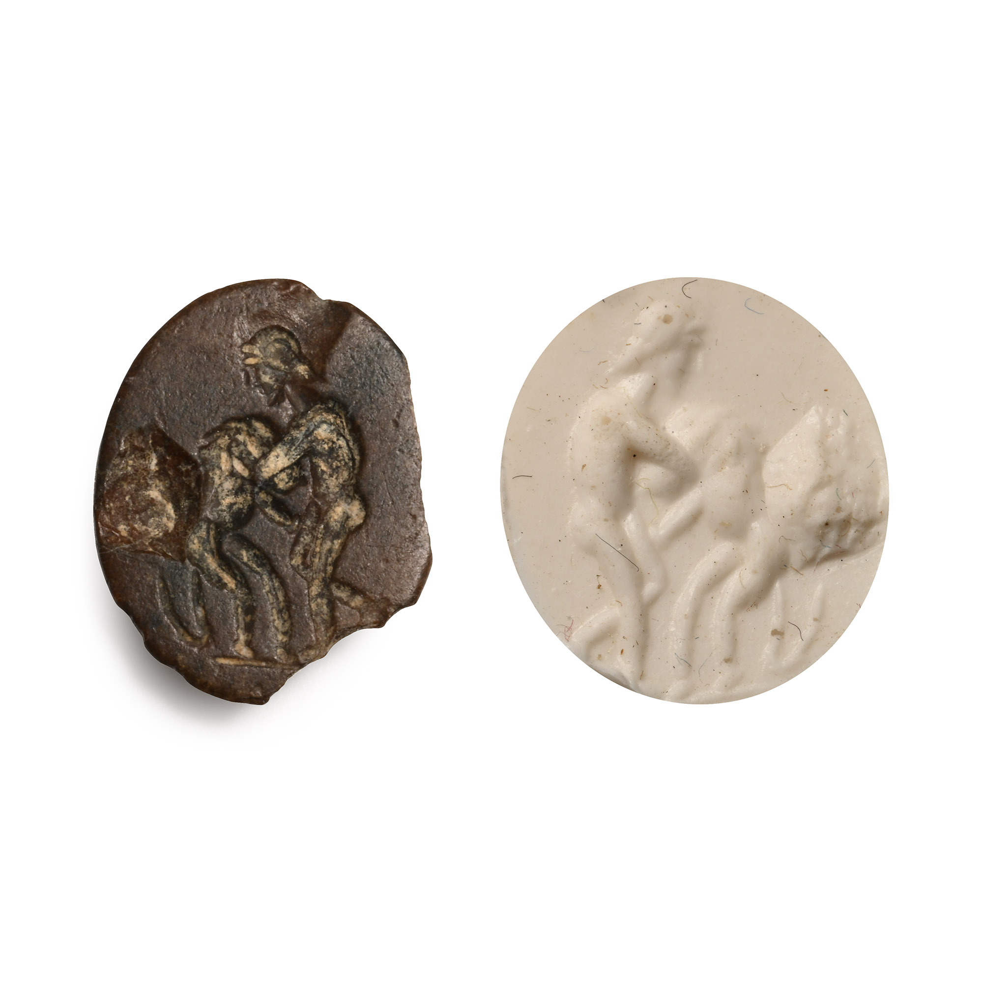 Roman Agate Gemstone with a Combat Scene with Gryphon