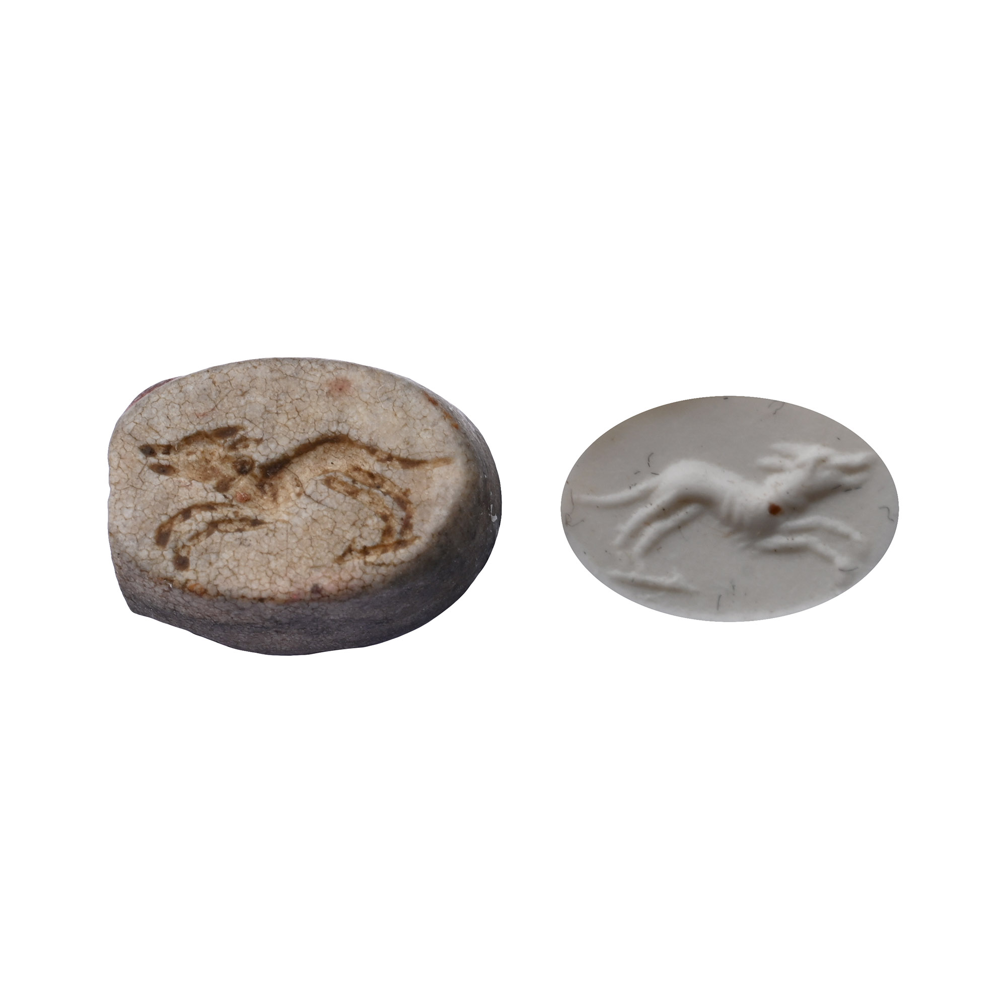 Greek Agate Gemstone with Running Hound