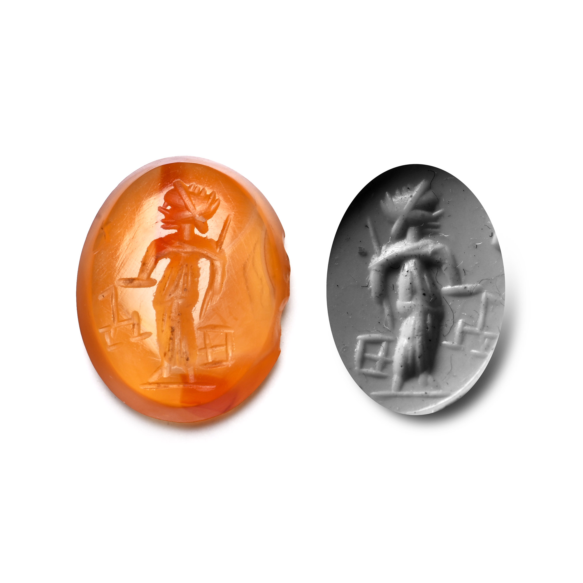 Roman Carnelian Gemstone with Mercury