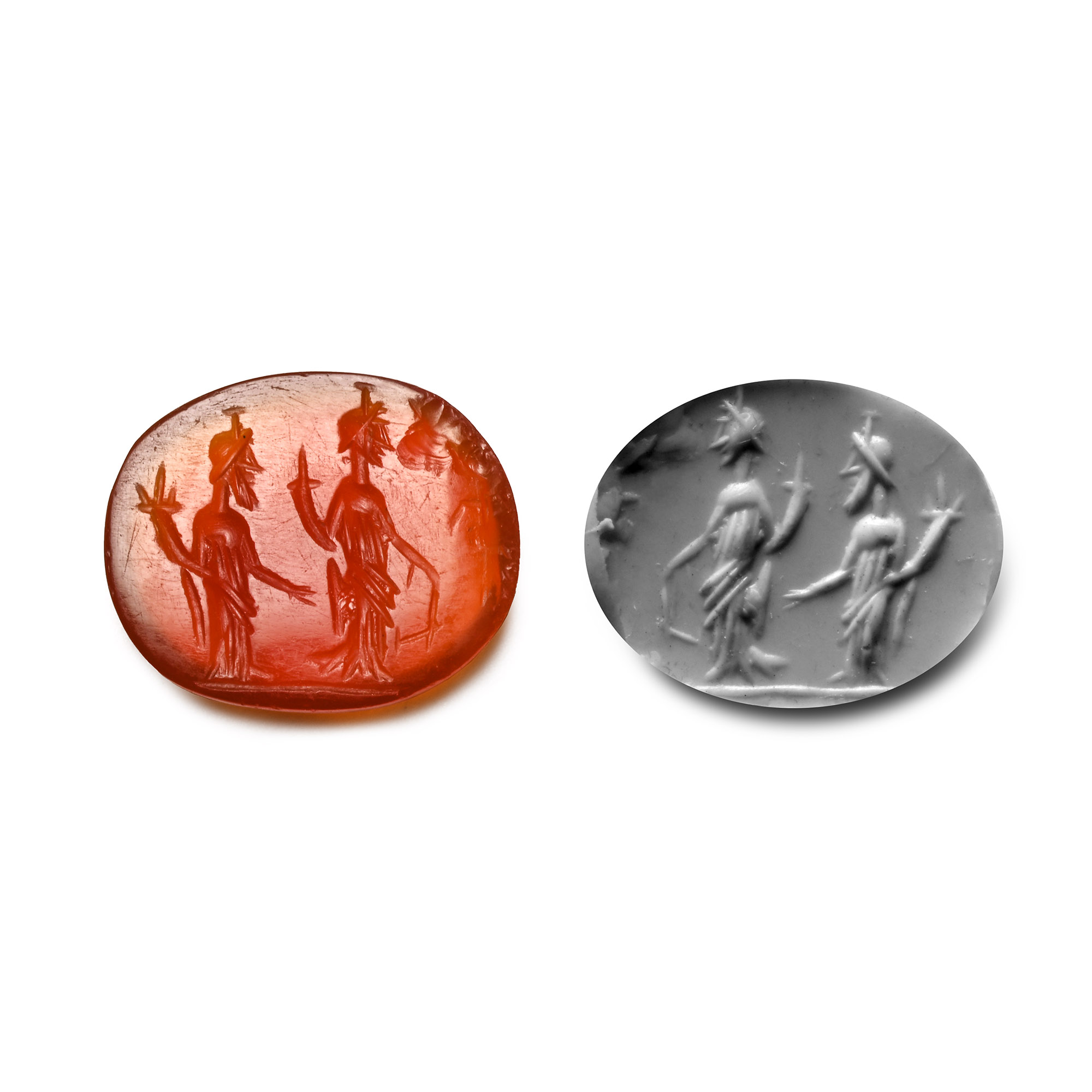 Roman Carnelian Gemstone with Fortuna and Abundantia