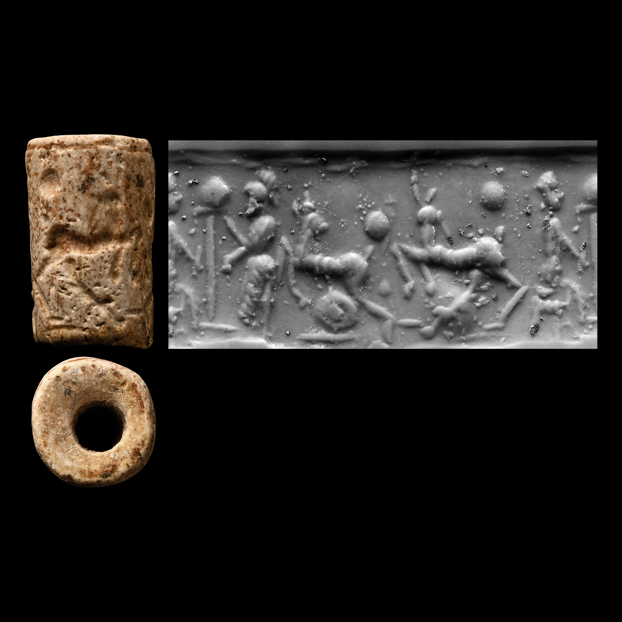 Western Asiatic Stone Cylinder Seal with Presentation Scene