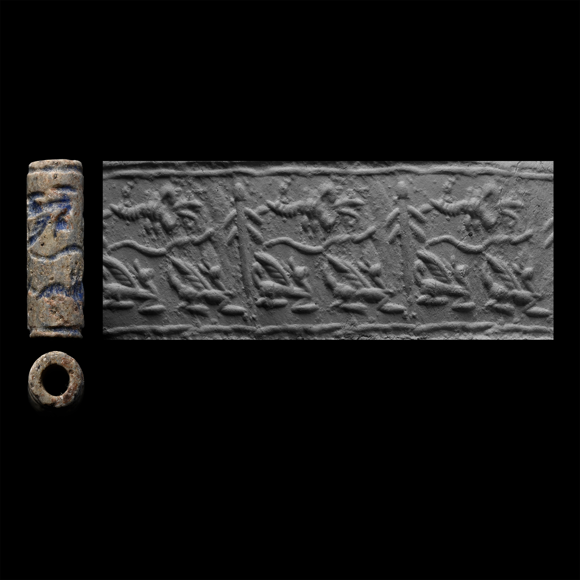 Western Asiatic Stone Cylinder Seal with Animals