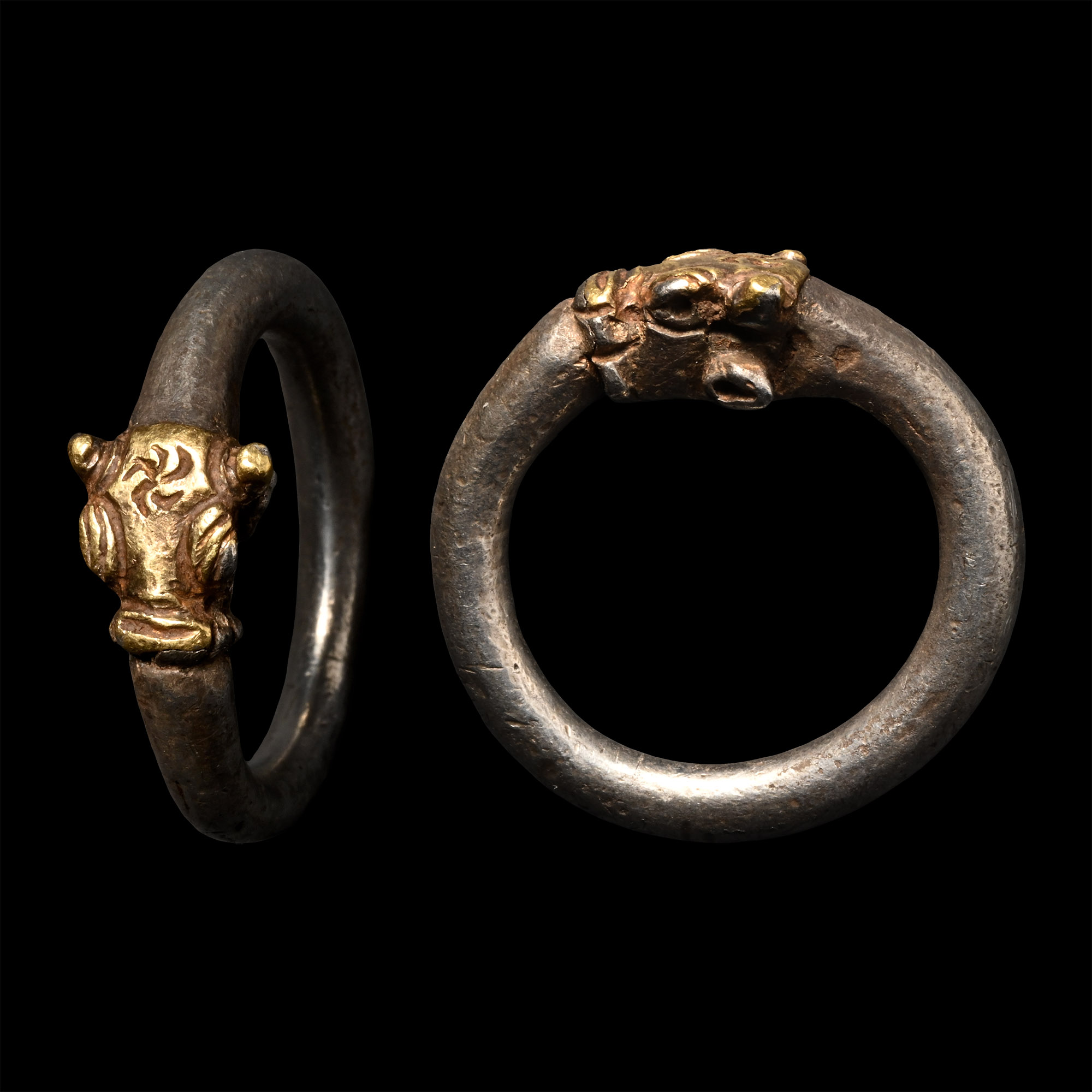 Greek Silver-Gilt Bull Ring