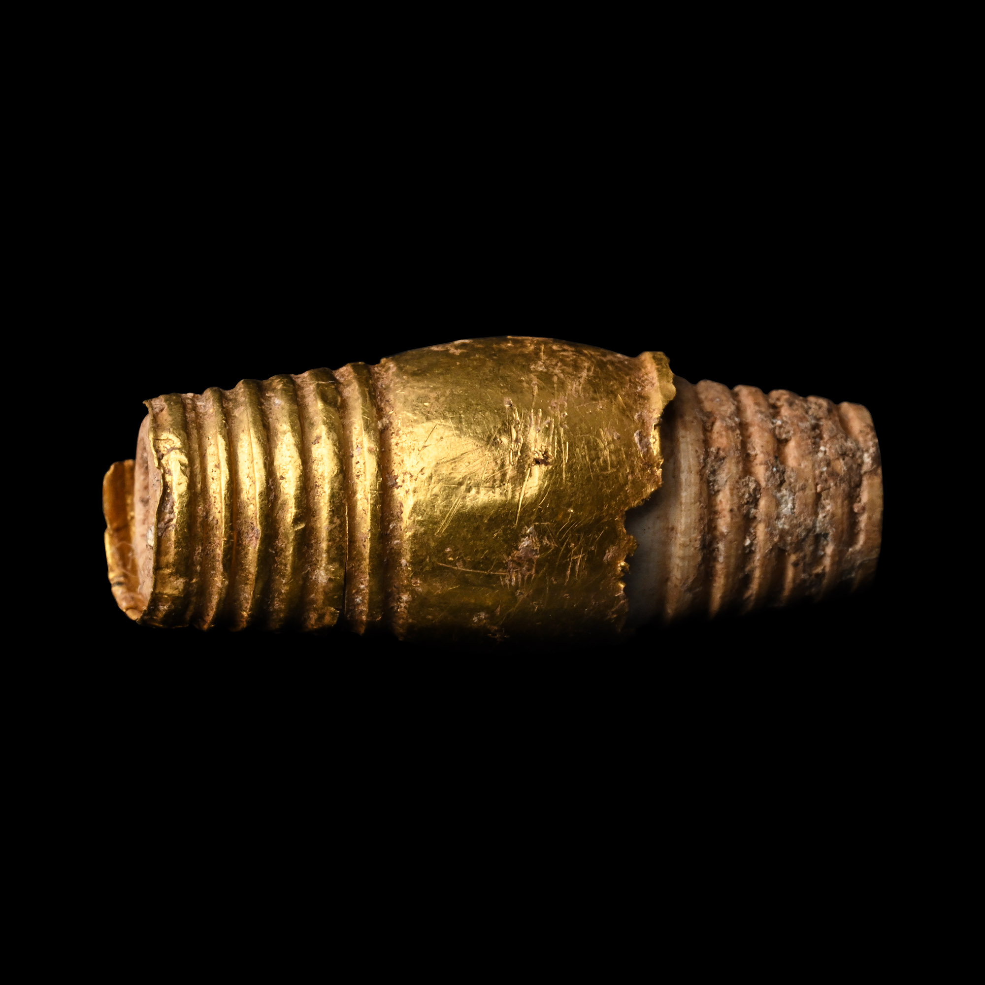 Western Asiatic Bead with Remains of Gold Foil