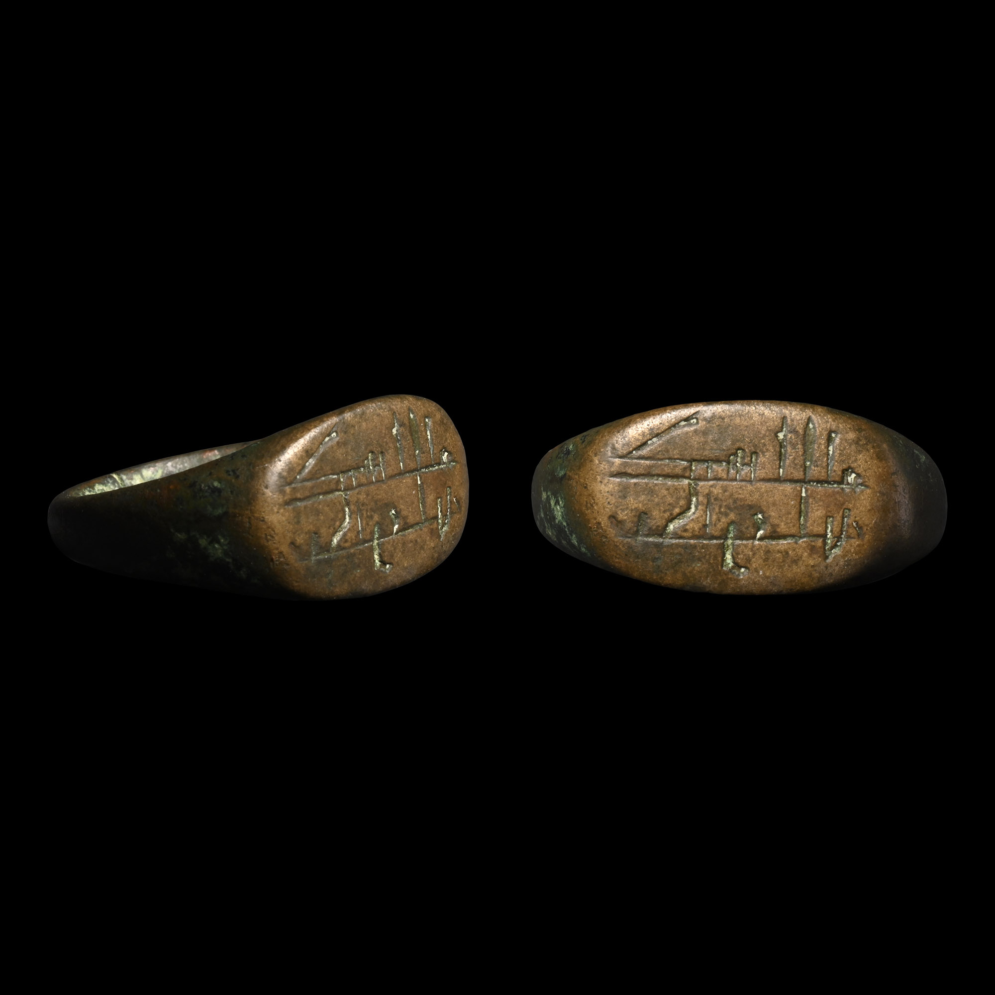 Western Asiatic Bronze Calligraphic Ring