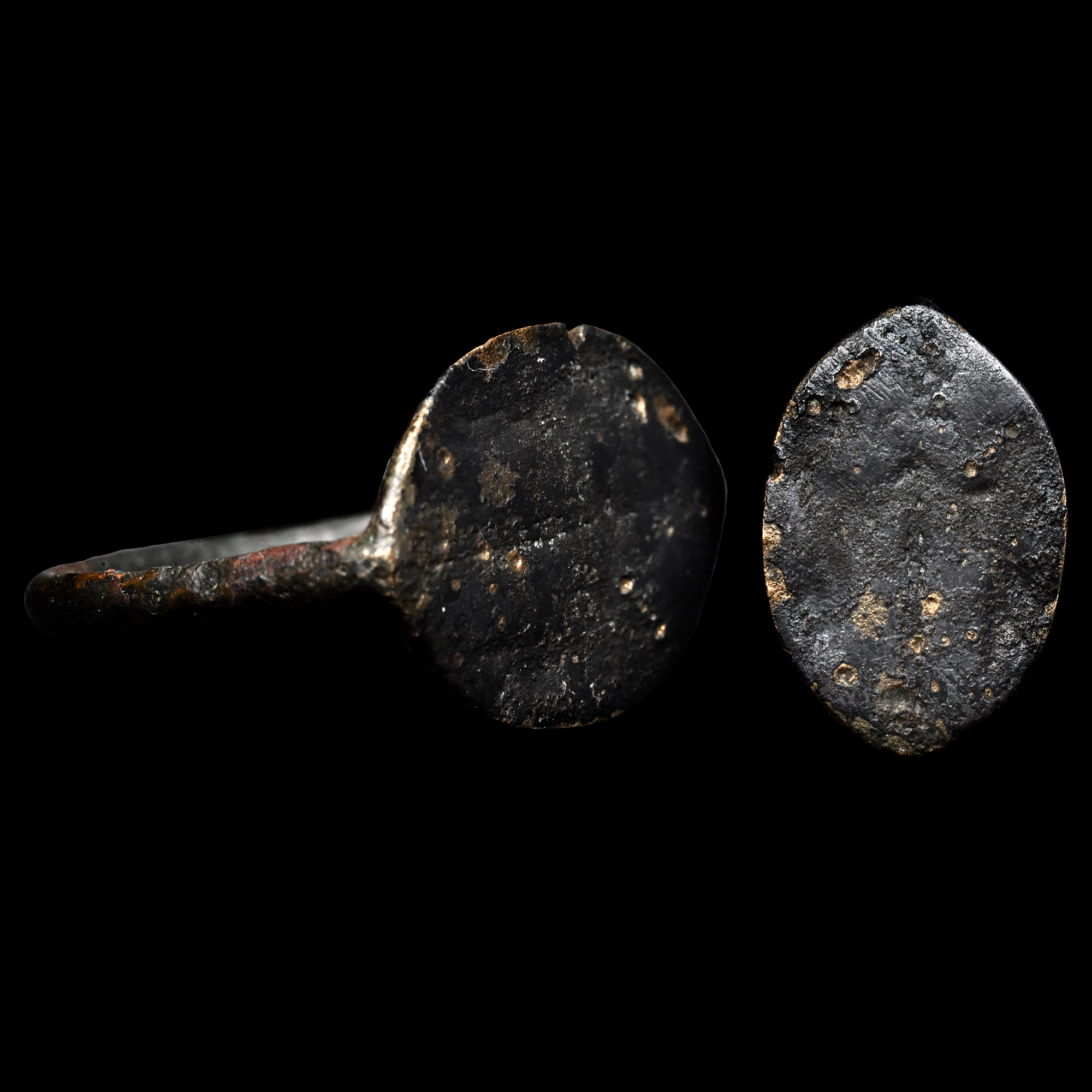 Large Greek Bronze Ring with Standing Goddess