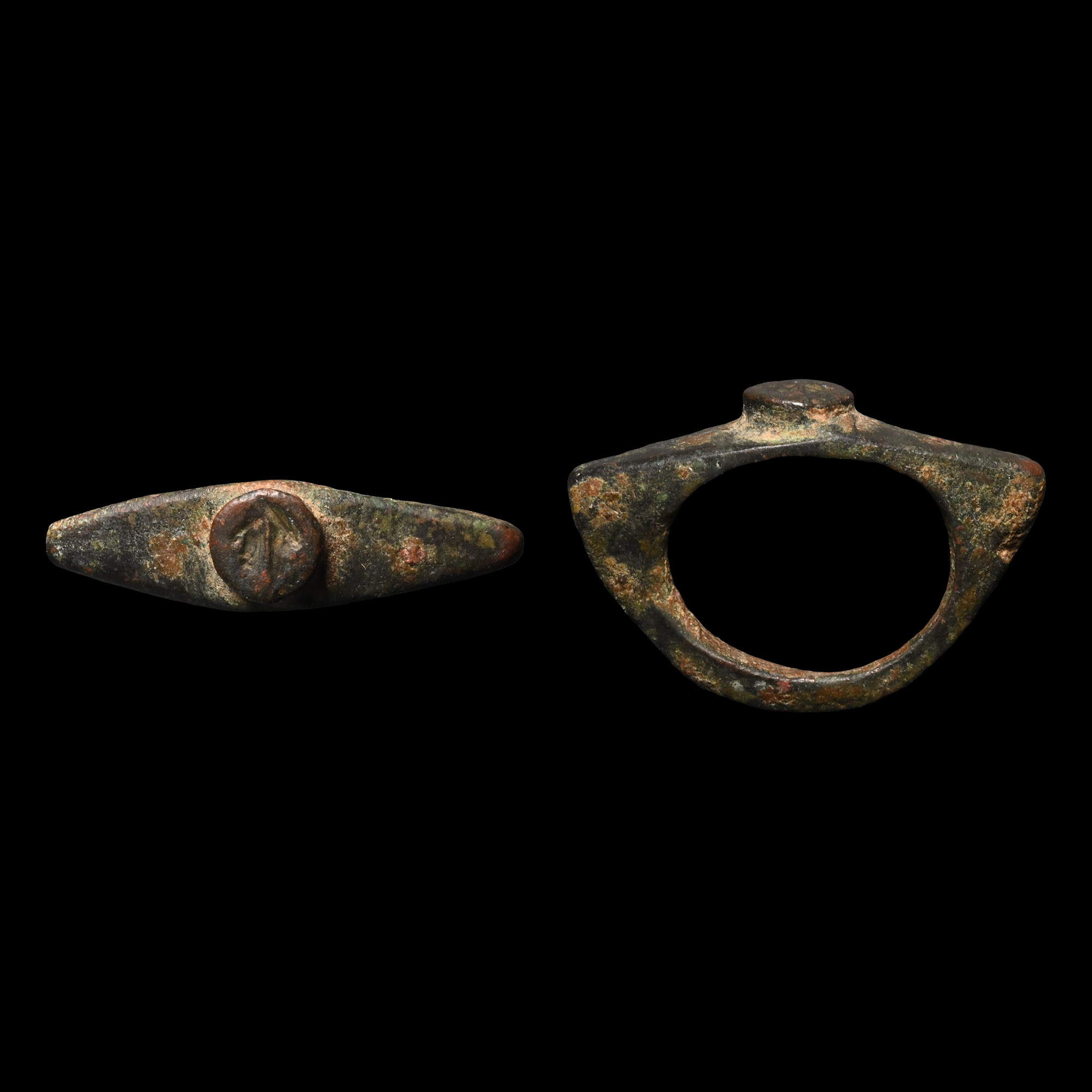 Roman Bronze Ring with Corn Stalks
