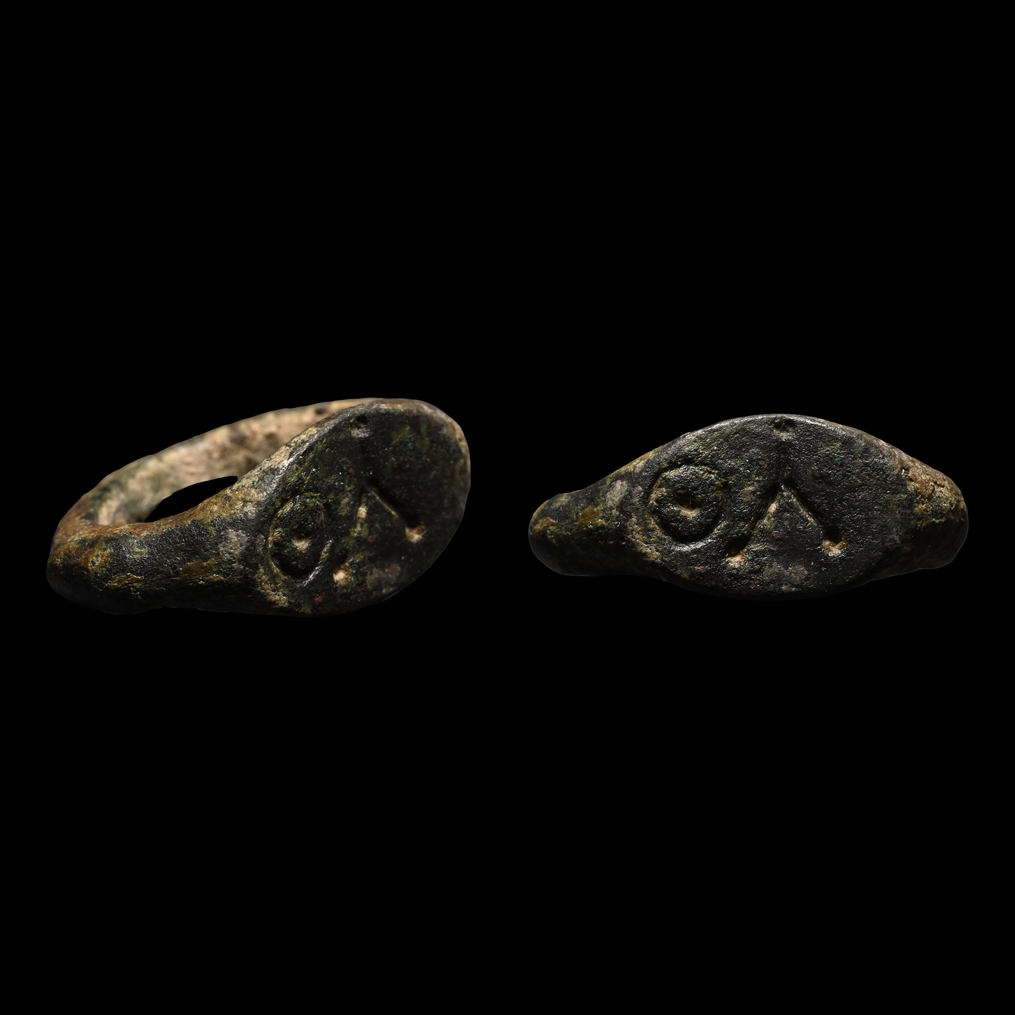 Roman Bronze Ring with Symbols
