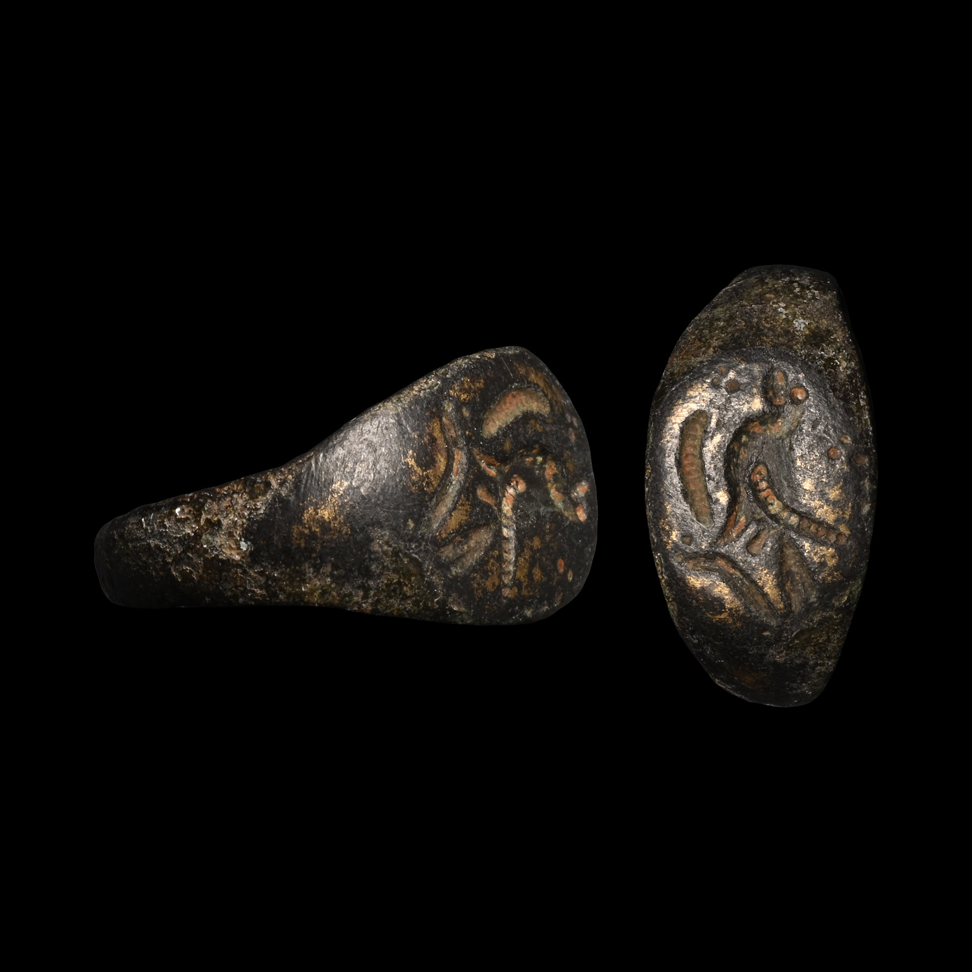 Roman Bronze Ring with Bird
