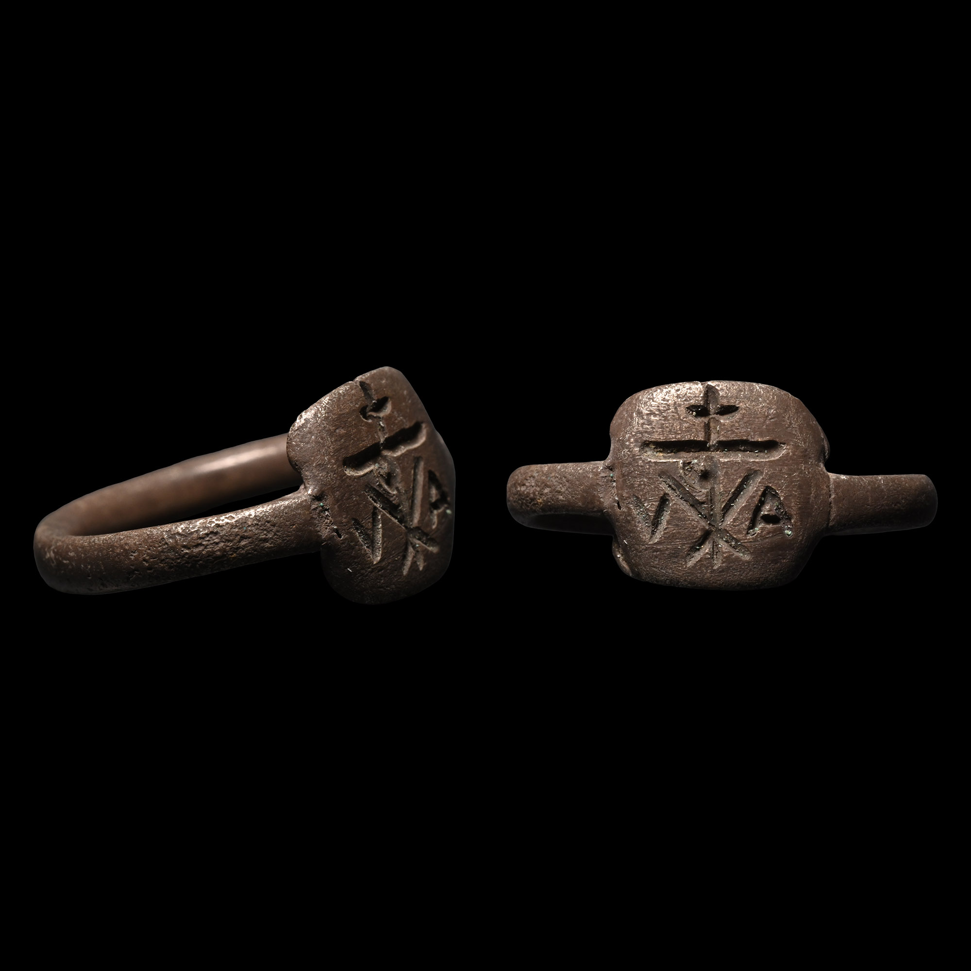 Medieval Bronze Ring with Monogram