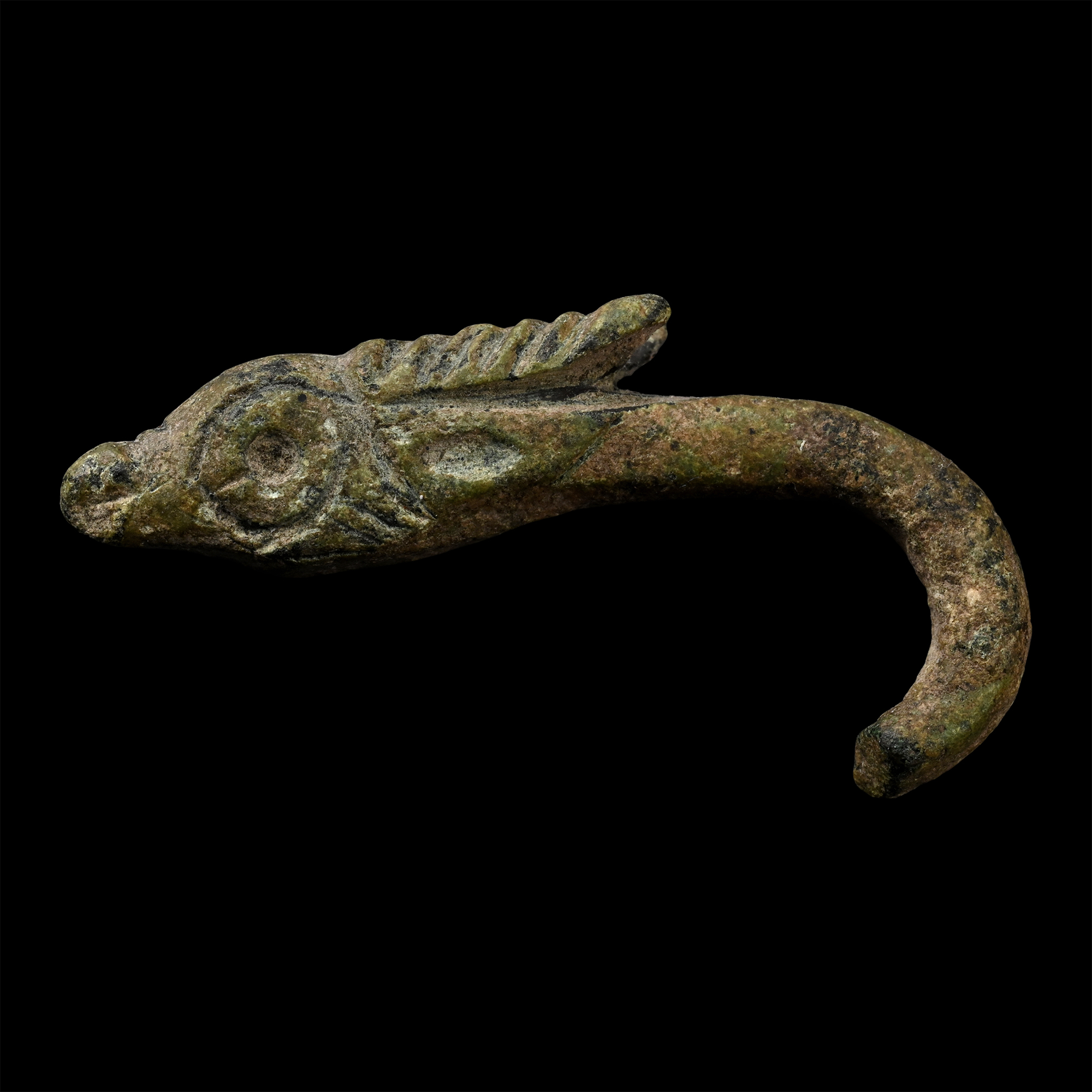 Roman Bronze Head of Ibex