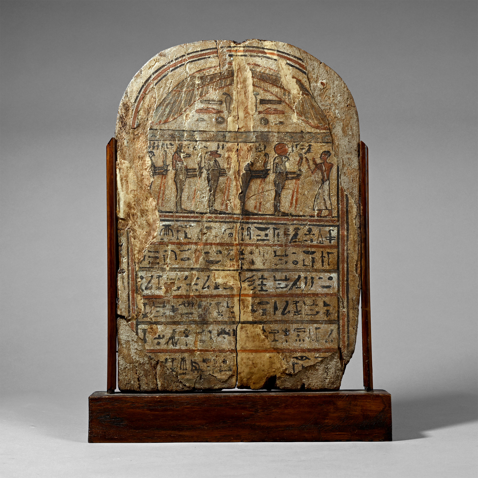 Egyptian Wooden Stele for Pa-di-Amun-(em)-ipat with Ra-Horakhty