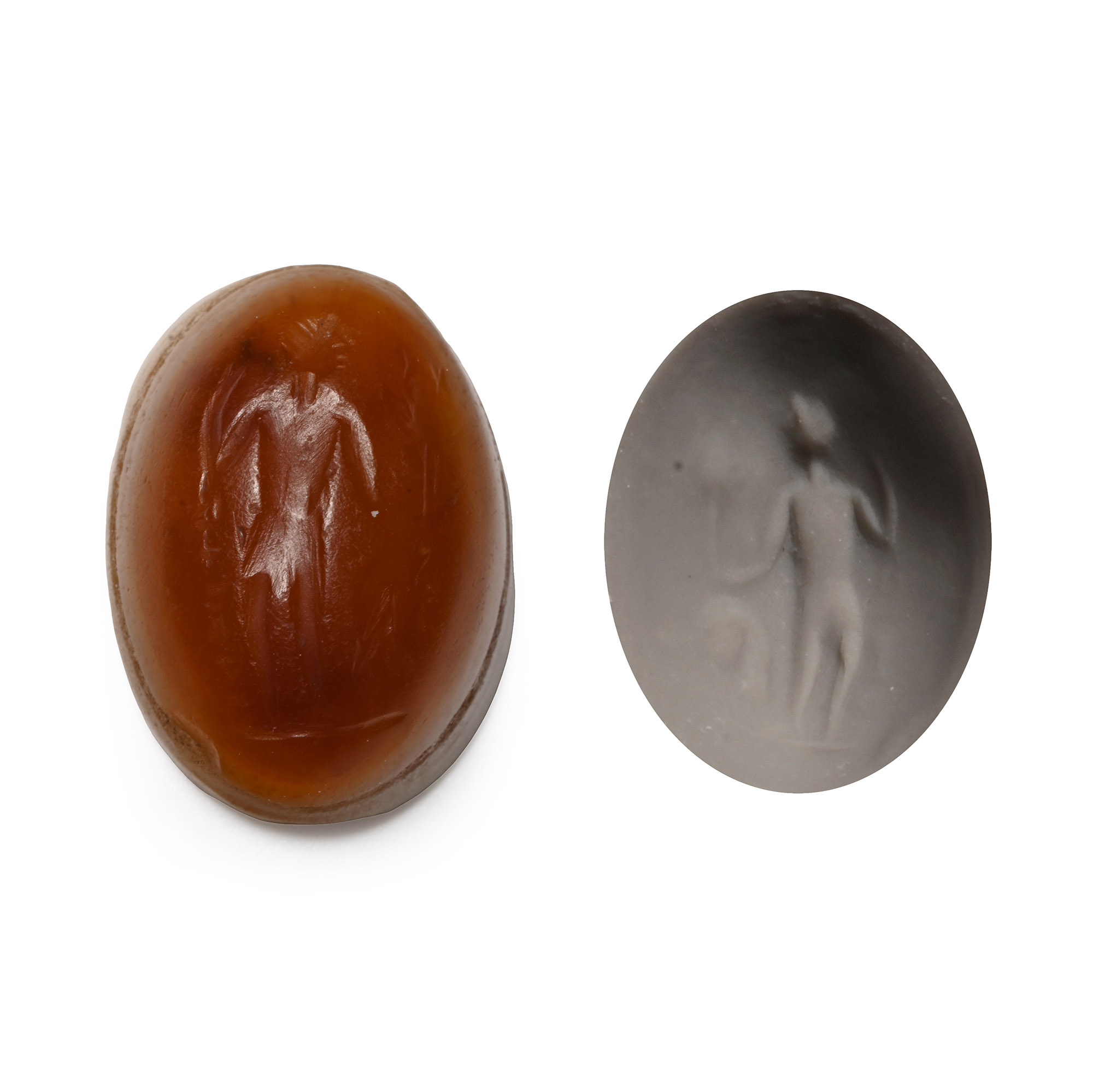 Eastern Roman Chalcedony Gemstone with Standing Figure