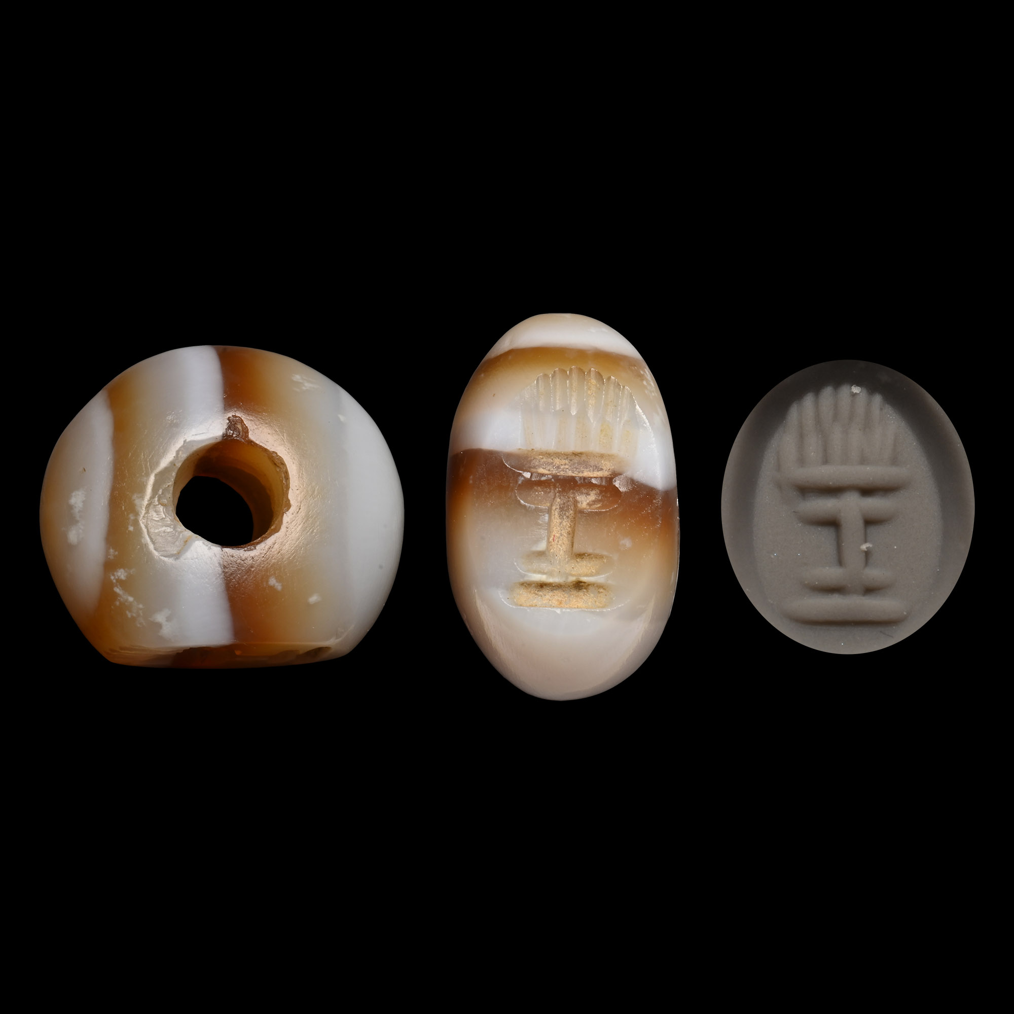 Sasanian Banded Agate Stamp Seal