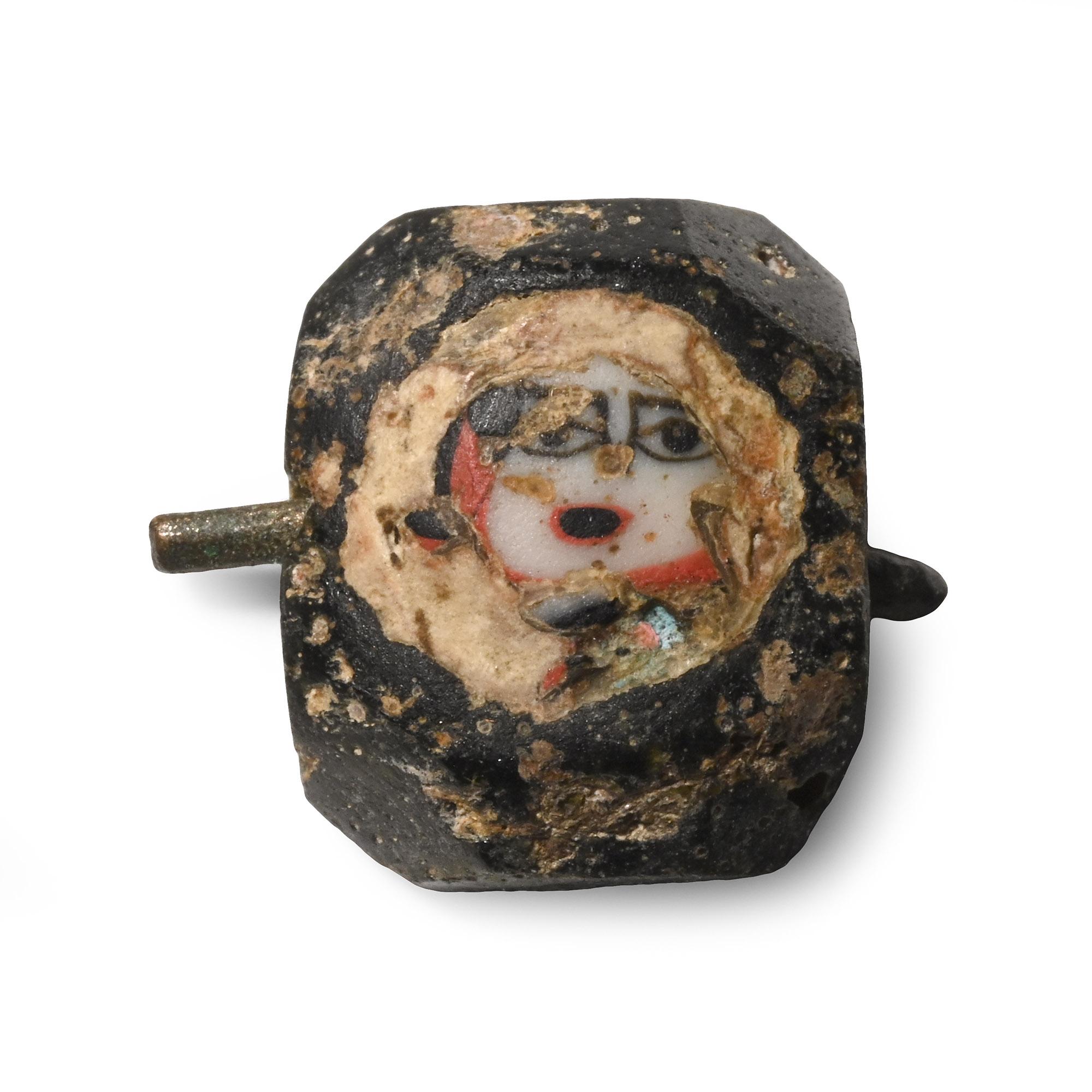 Roman Glass Face Bead