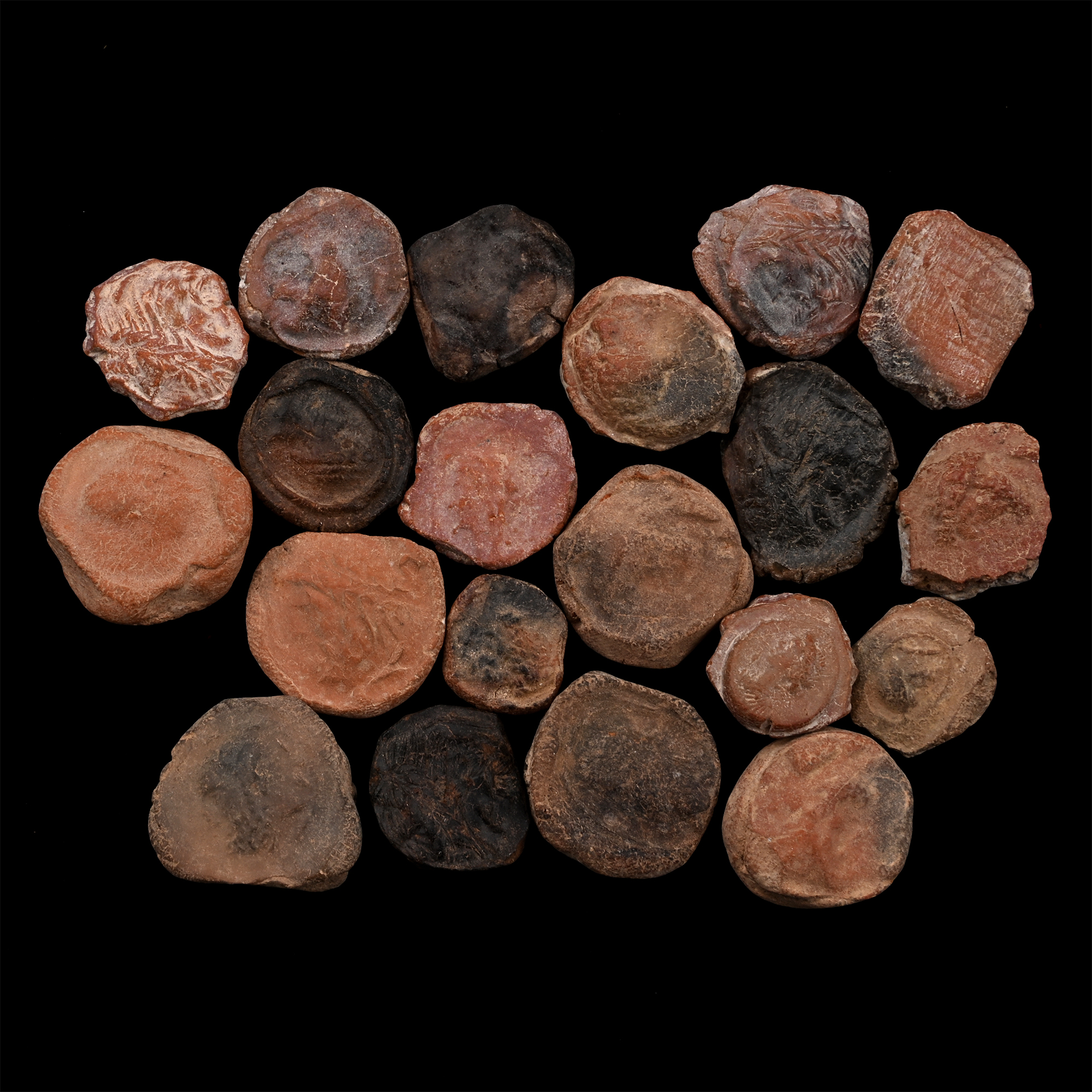 Roman Terracotta Bullae, Tesserae or Token Group