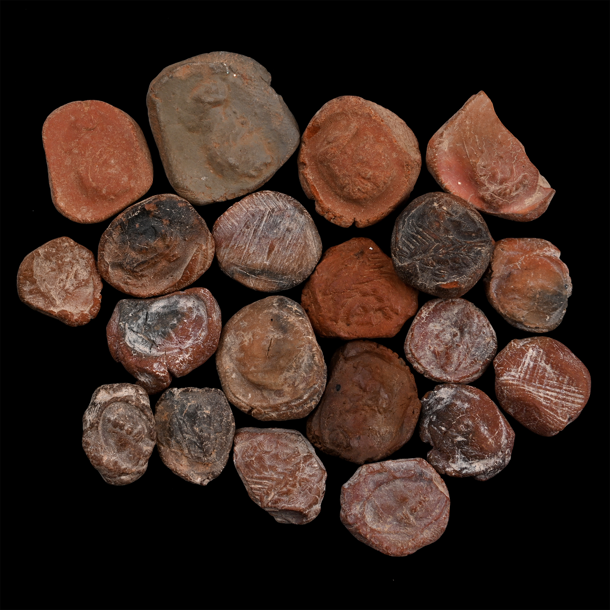 Roman Terracotta Bullae, Tesserae or Token Group