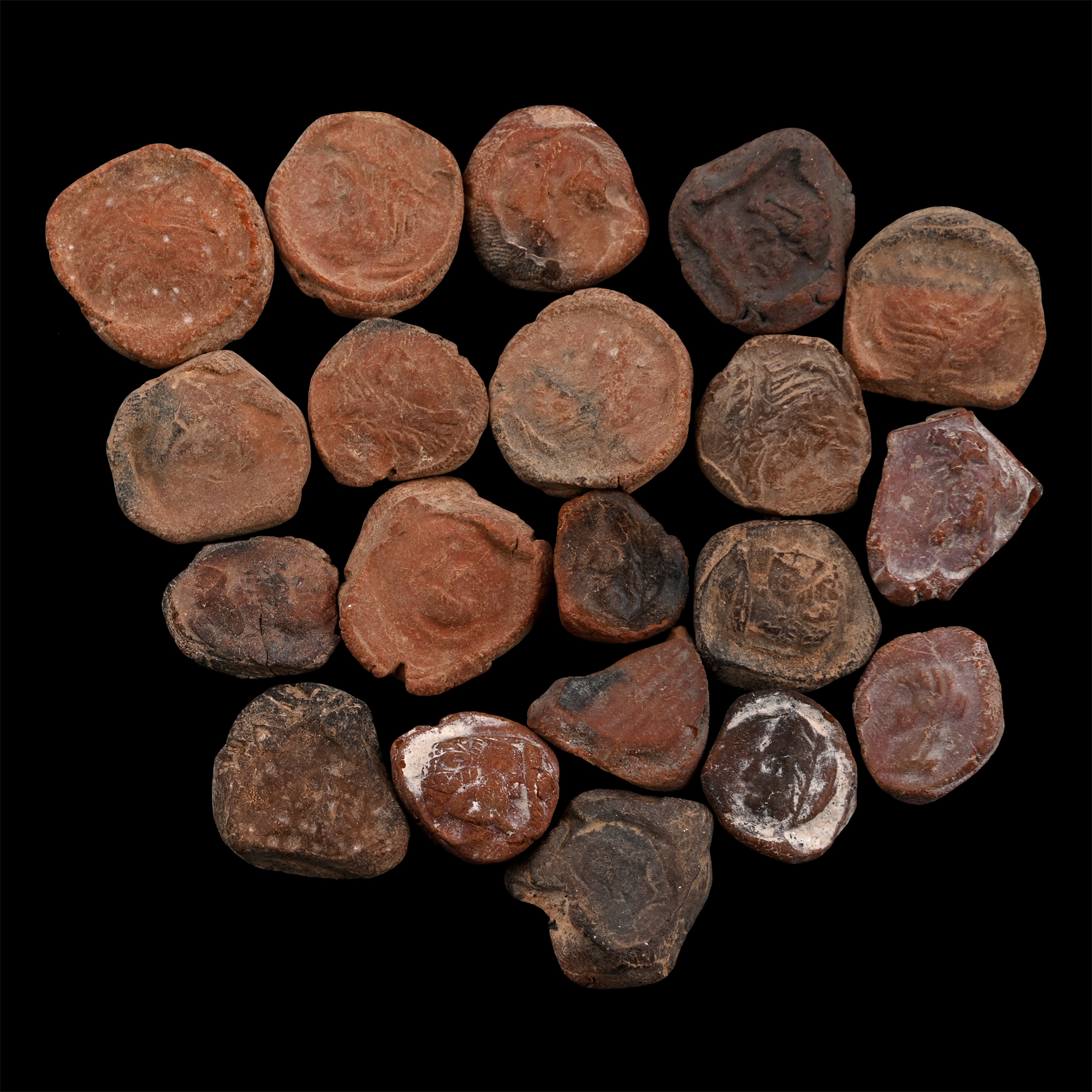 Roman Terracotta Bullae, Tesserae or Token Group