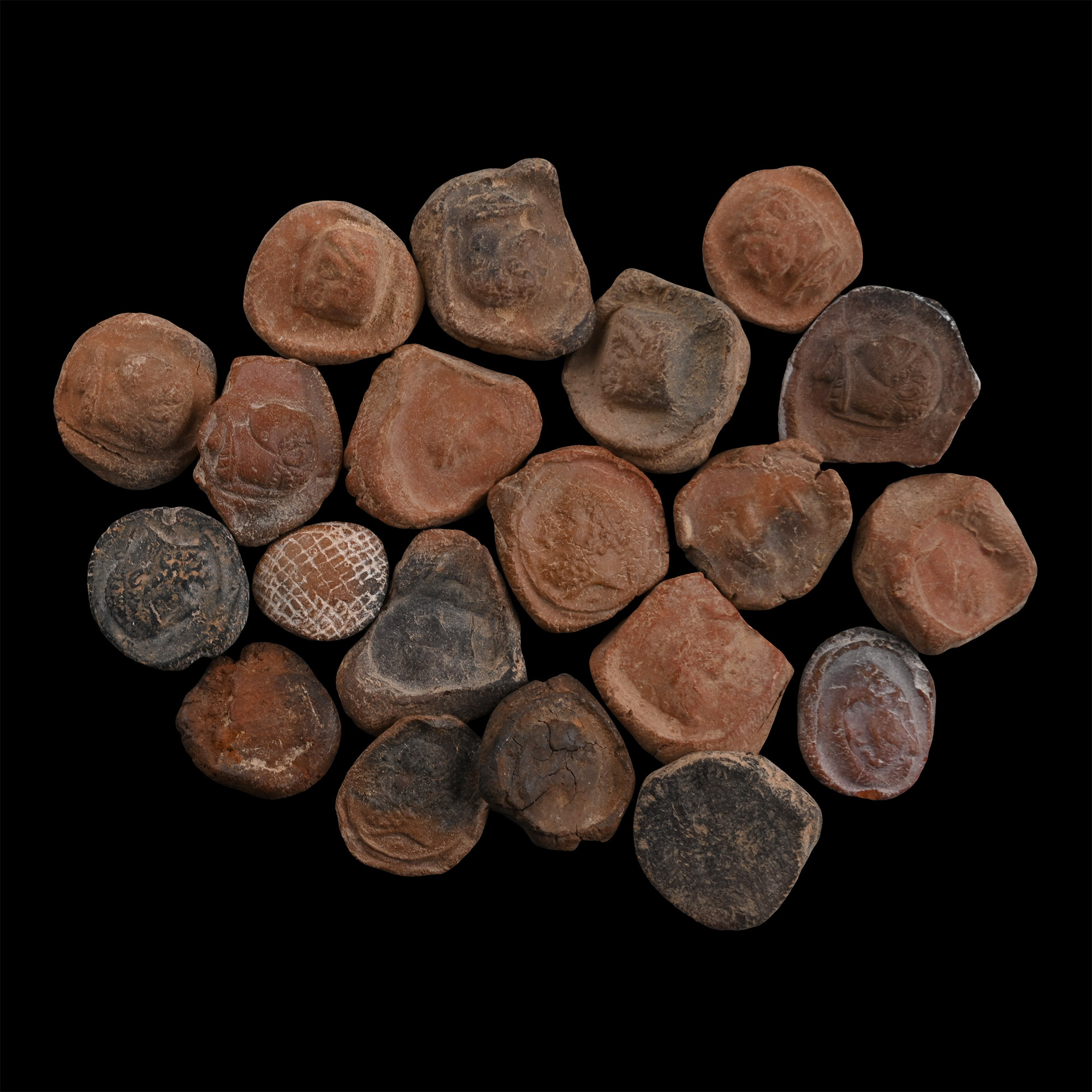 Roman Terracotta Bullae, Tesserae or Token Group