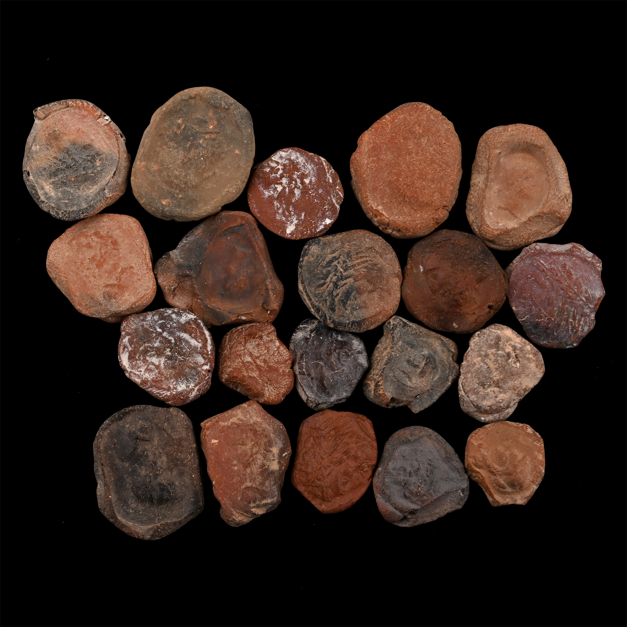 Roman Terracotta Bullae, Tesserae or Token Group