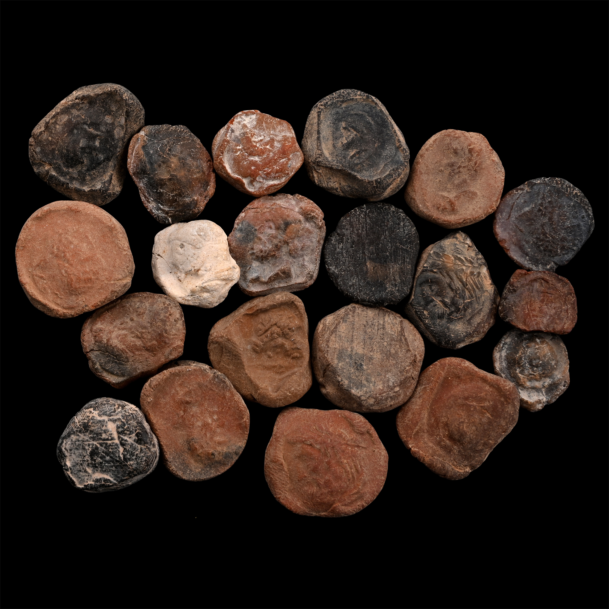 Roman Terracotta Bullae, Tesserae or Token Group