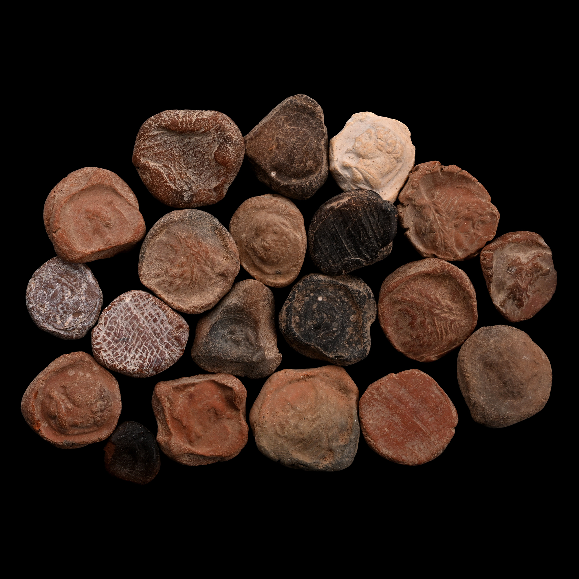 Roman Terracotta Bullae, Tesserae or Token Group